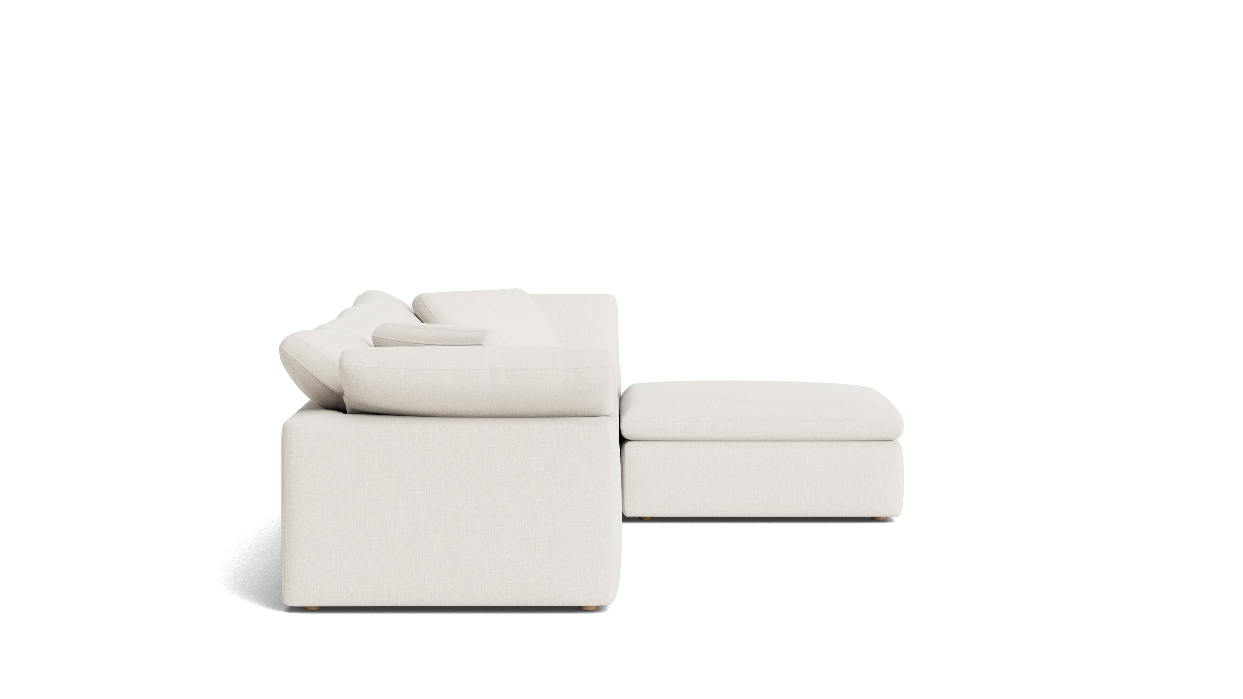 Movie Night™ 4-Piece Modular Sectional, Large, Cream Linen