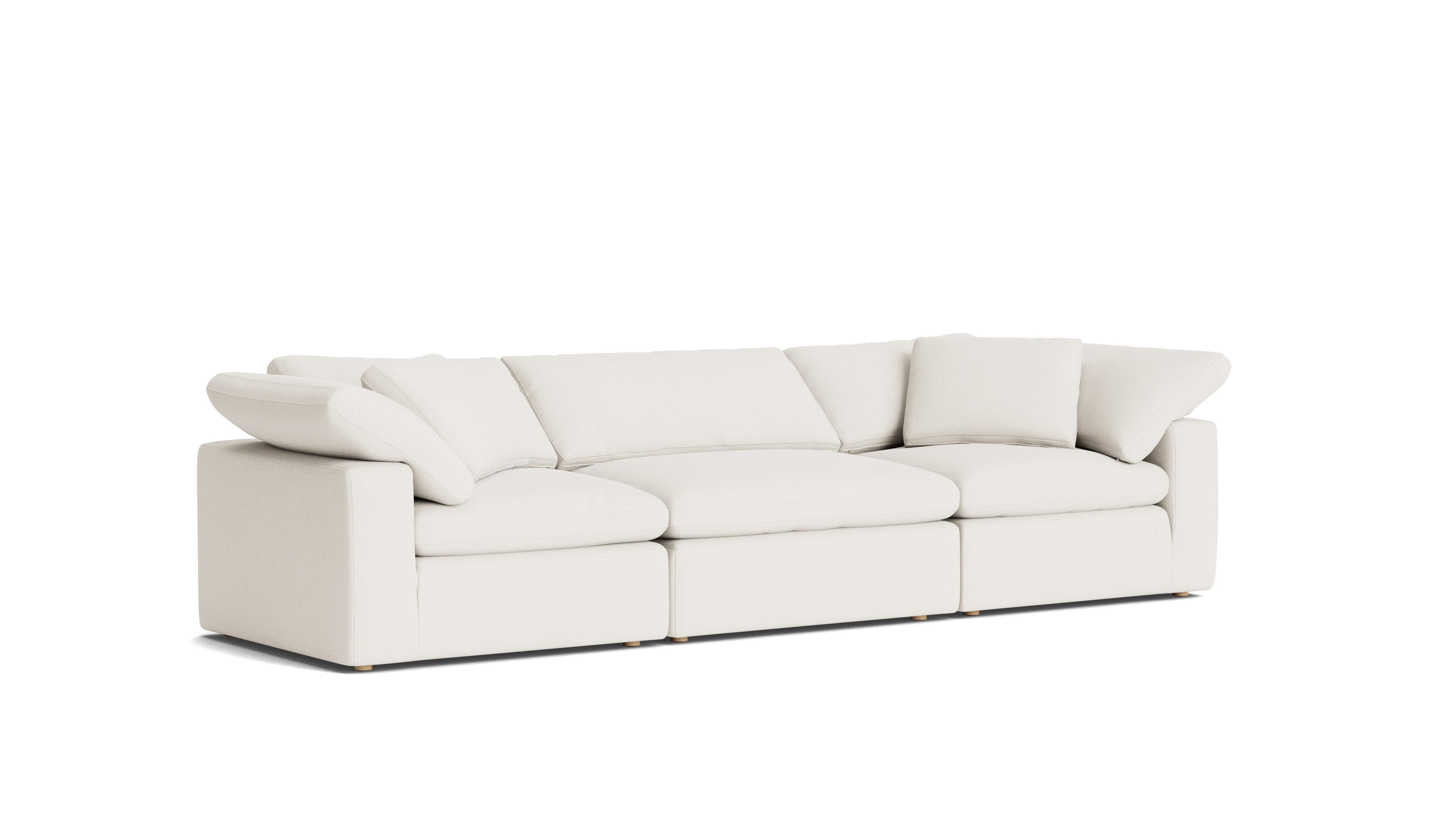 Movie Night™ 3-Piece Modular Sofa, Large, Cream Linen