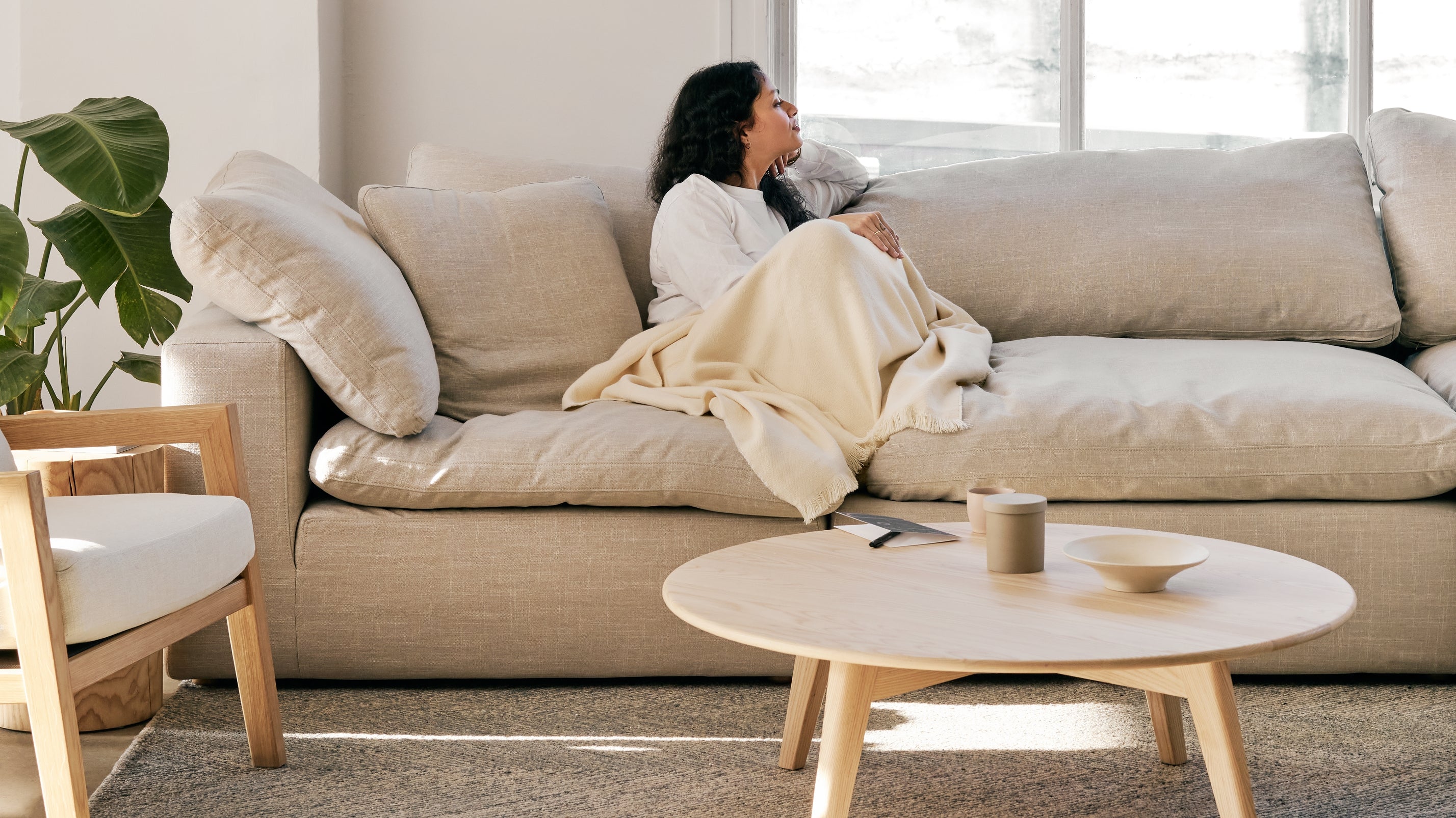 Movie Night™ 3-Piece Modular Sofa, Large, Light Pebble