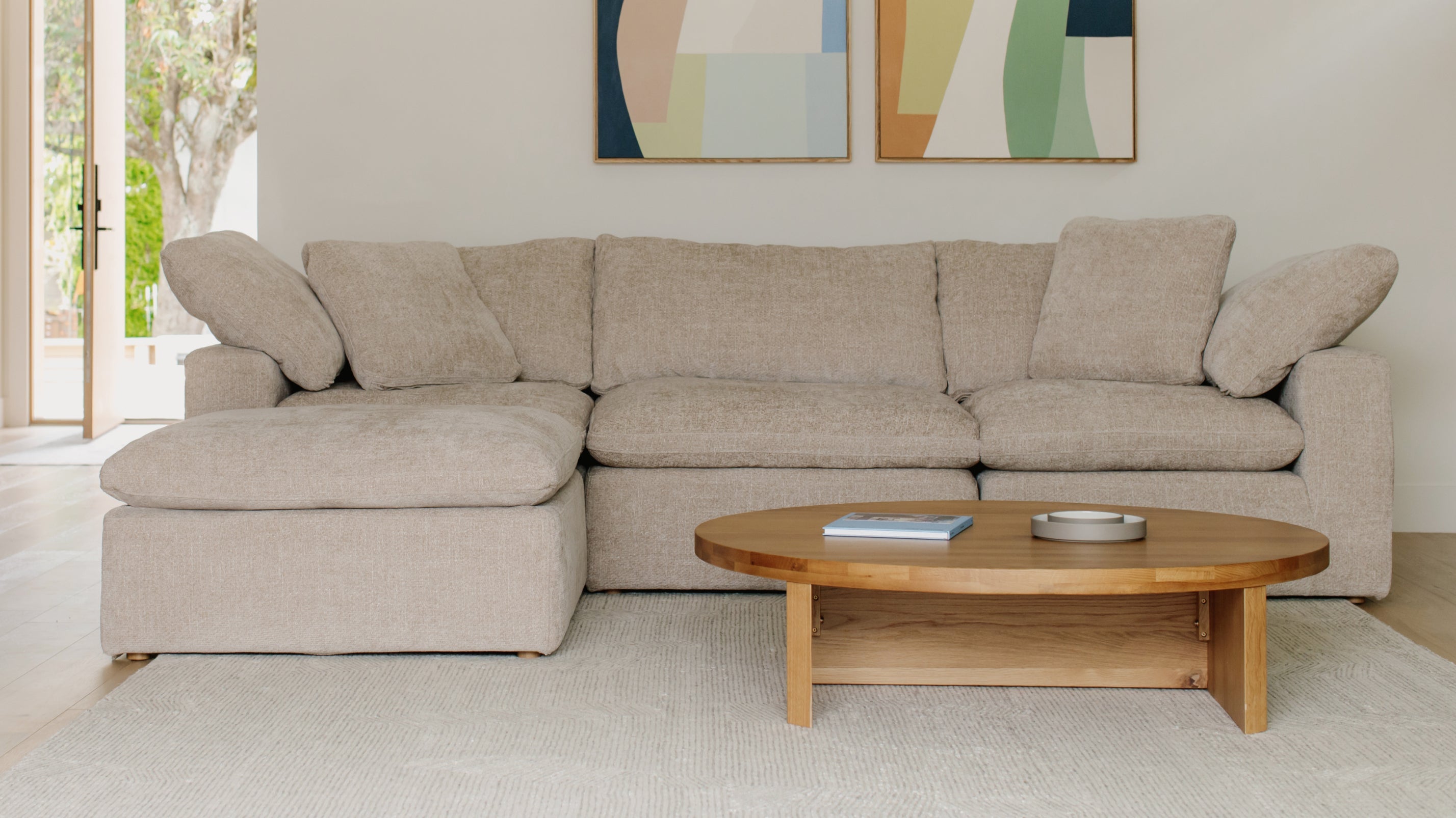 Movie Night™ 5-Piece Modular Sectional, Standard, Champagne