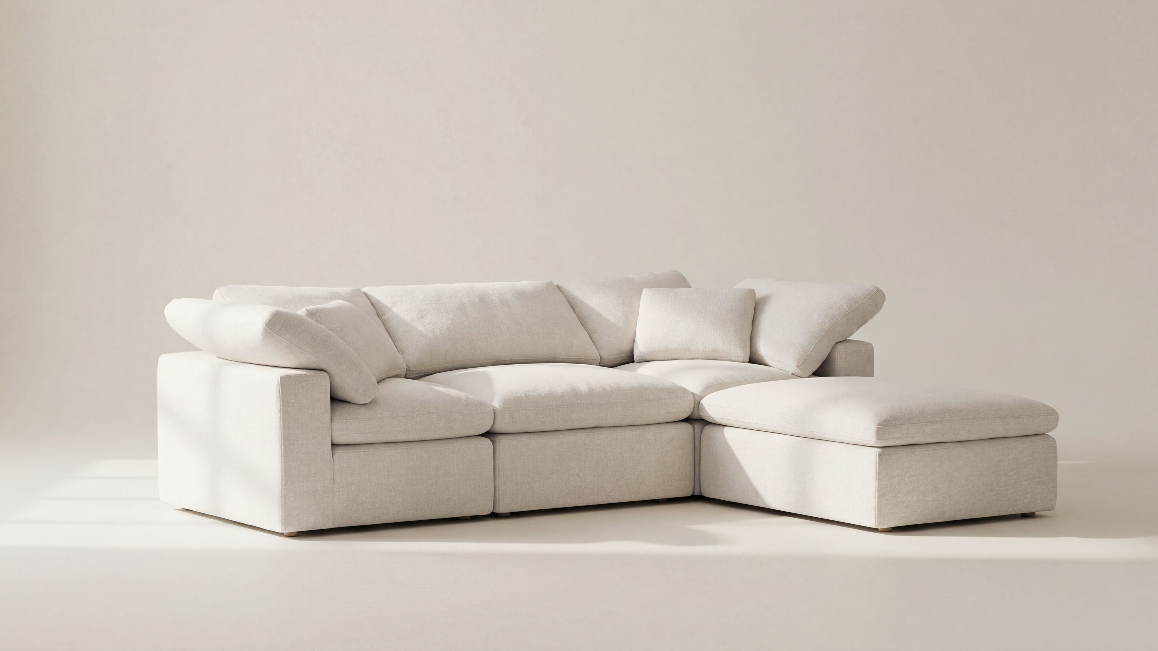 Movie Night™ 4-Piece Modular Sectional, Standard, Cream Linen