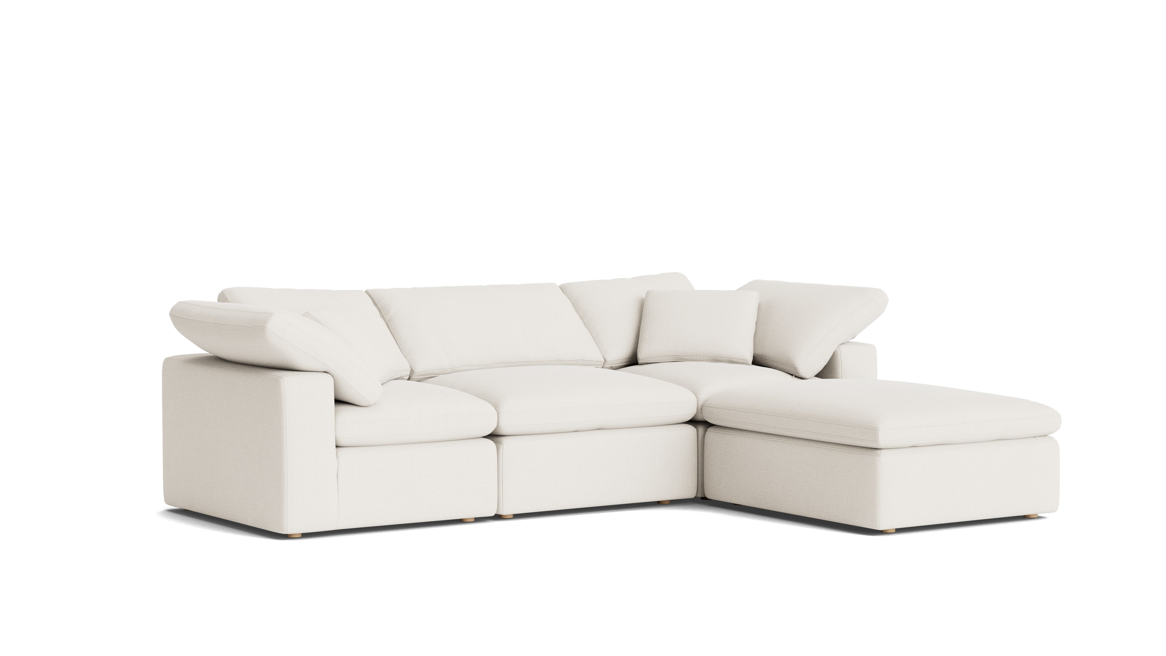Movie Night™ 4 - Piece Modular Sectional, Standard, Cream Linen - Sundays Company CanadaSEC-YJ-910-018