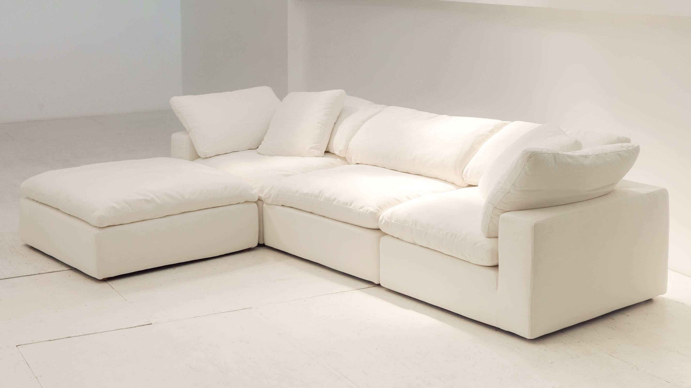 Movie Night™ 4-Piece Modular Sectional, Standard, Cream Linen