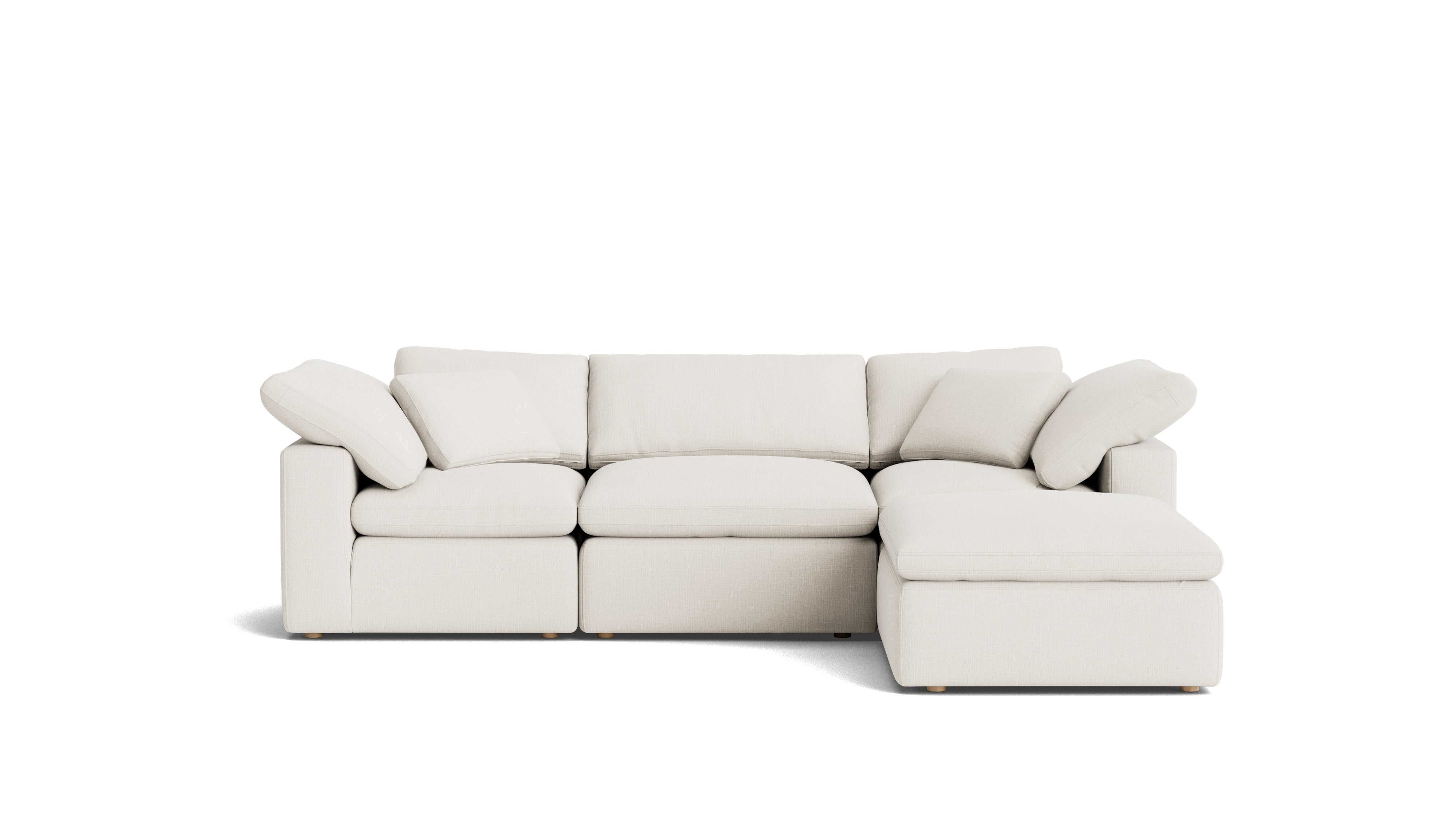 Movie Night™ 4-Piece Modular Sectional, Standard, Cream Linen