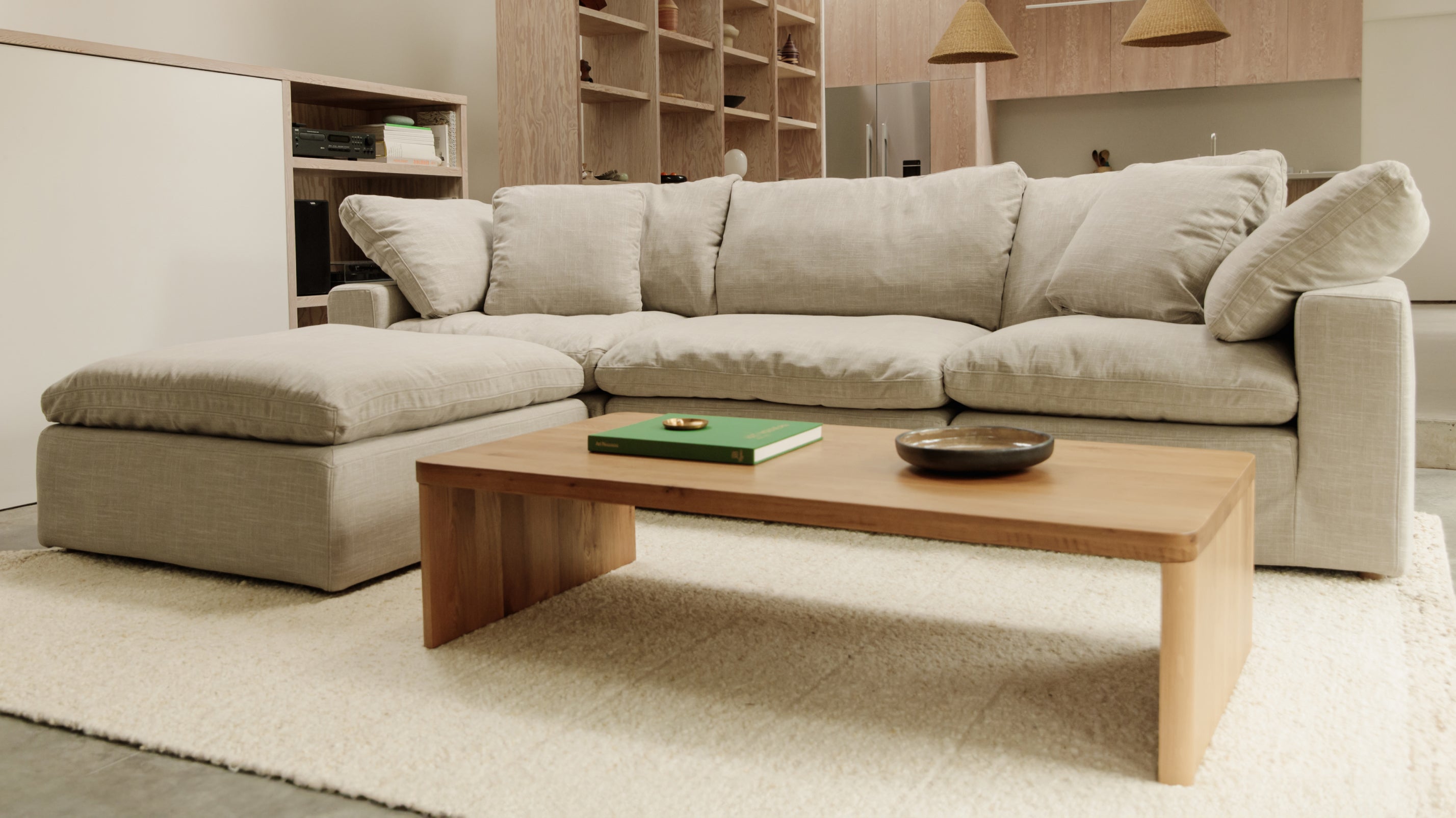 Movie Night™ 4 - Piece Modular Sectional, Standard, Light Pebble - Sundays Company CanadaSEC-YJ-910-029
