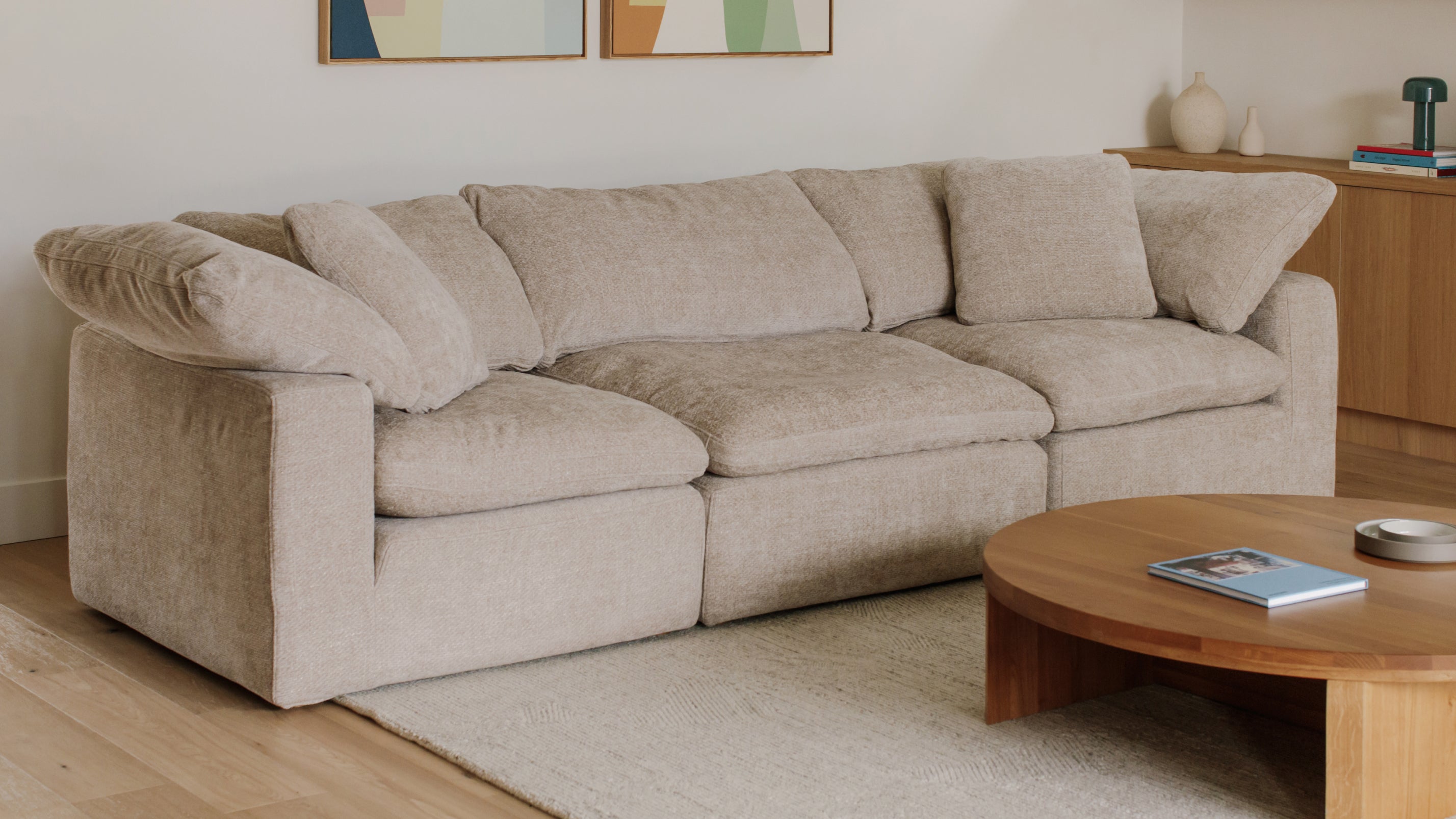 Movie Night™ 3-Piece Modular Sofa, Standard, Champagne