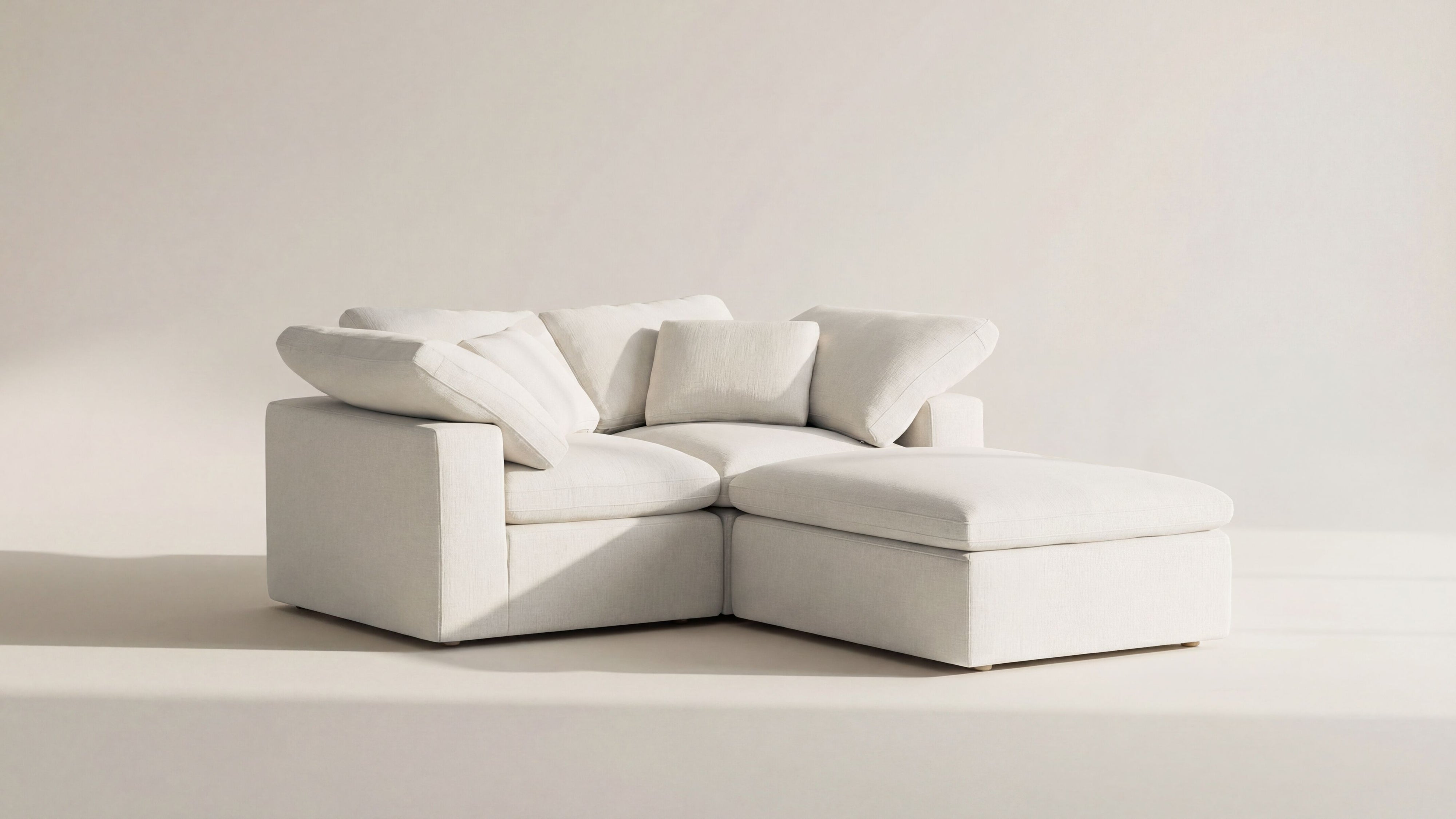Movie Night™ 3-Piece Modular Sectional, Standard, Cream Linen