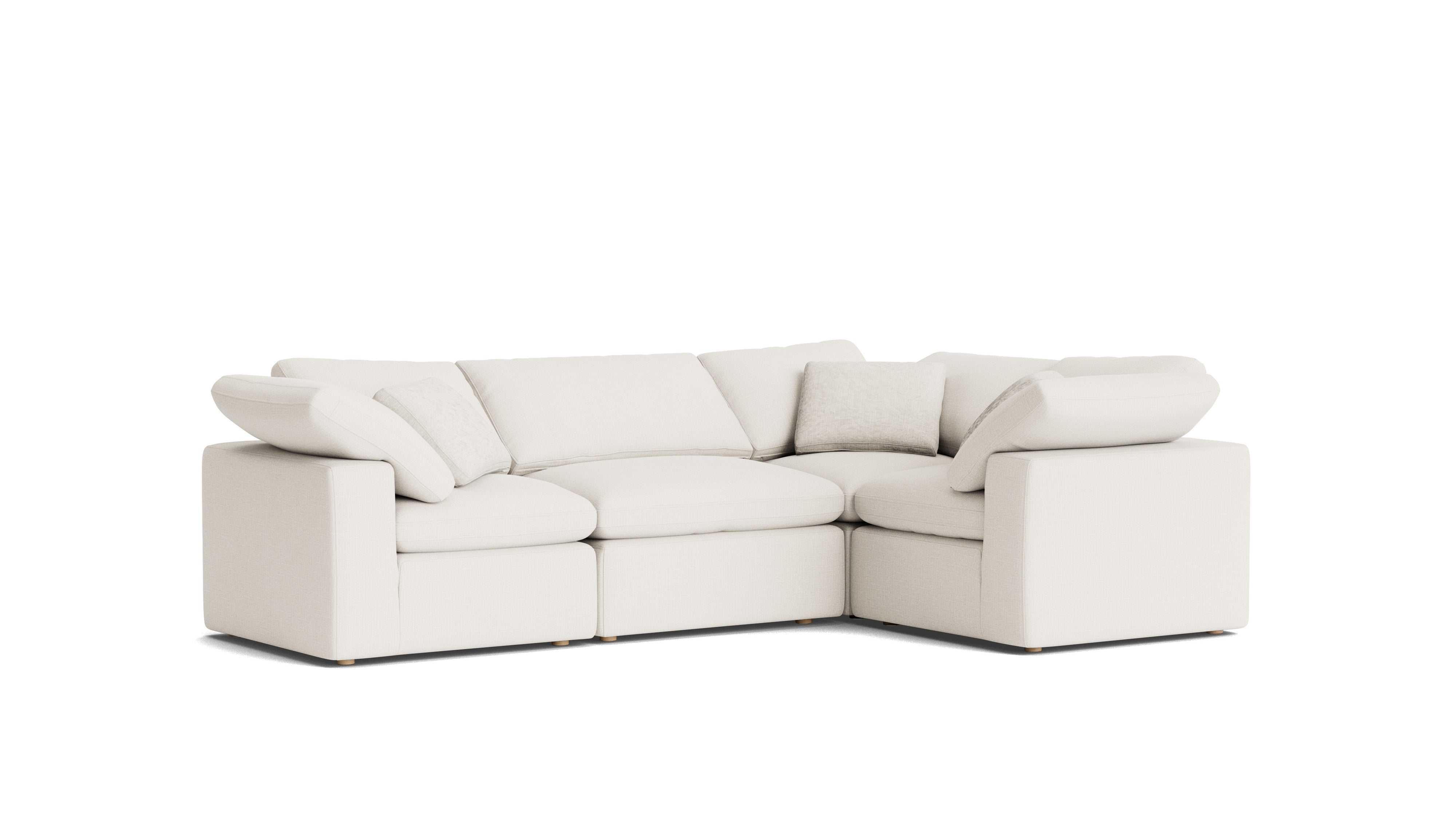 Movie Night™ 4 - Piece Modular Sectional Closed, Standard, Cream Linen - Sundays Company CanadaSEC-YJ-914-018