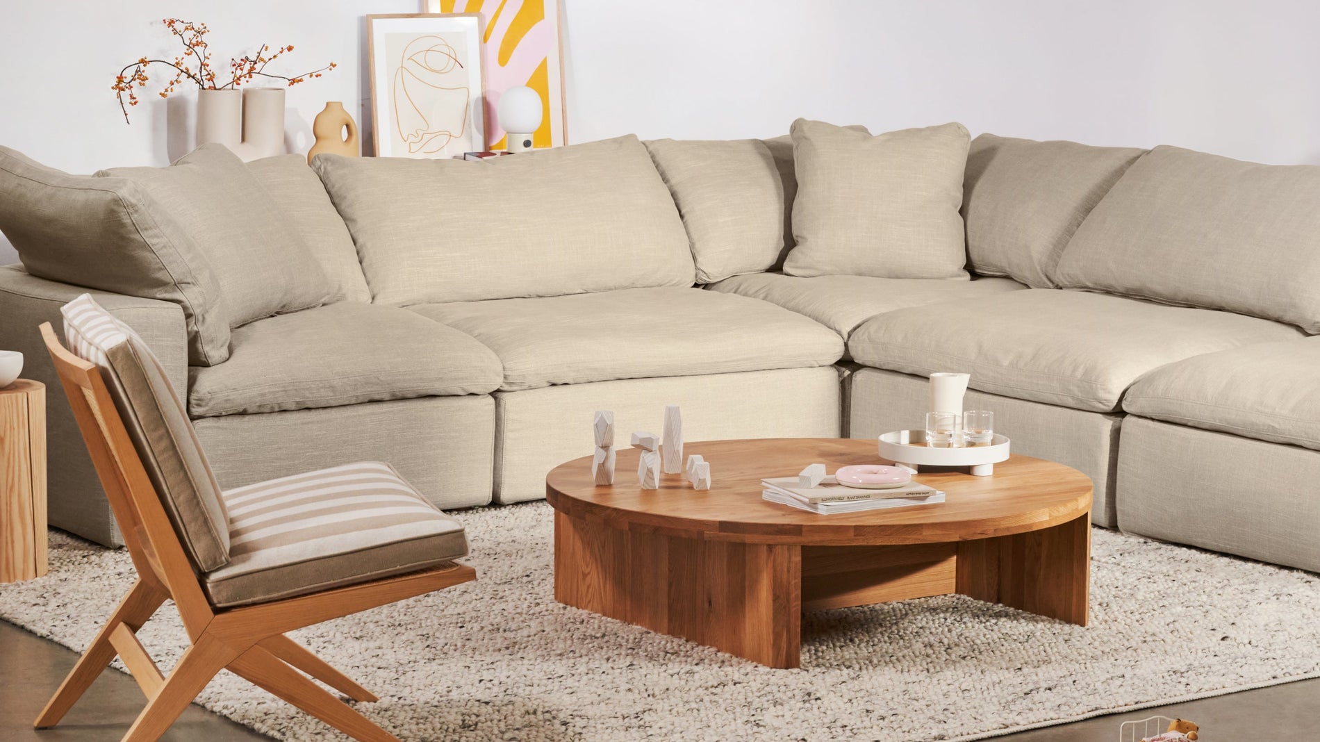 Movie Night™ 5-Piece Modular Sectional Closed, Standard, Light Pebble_image