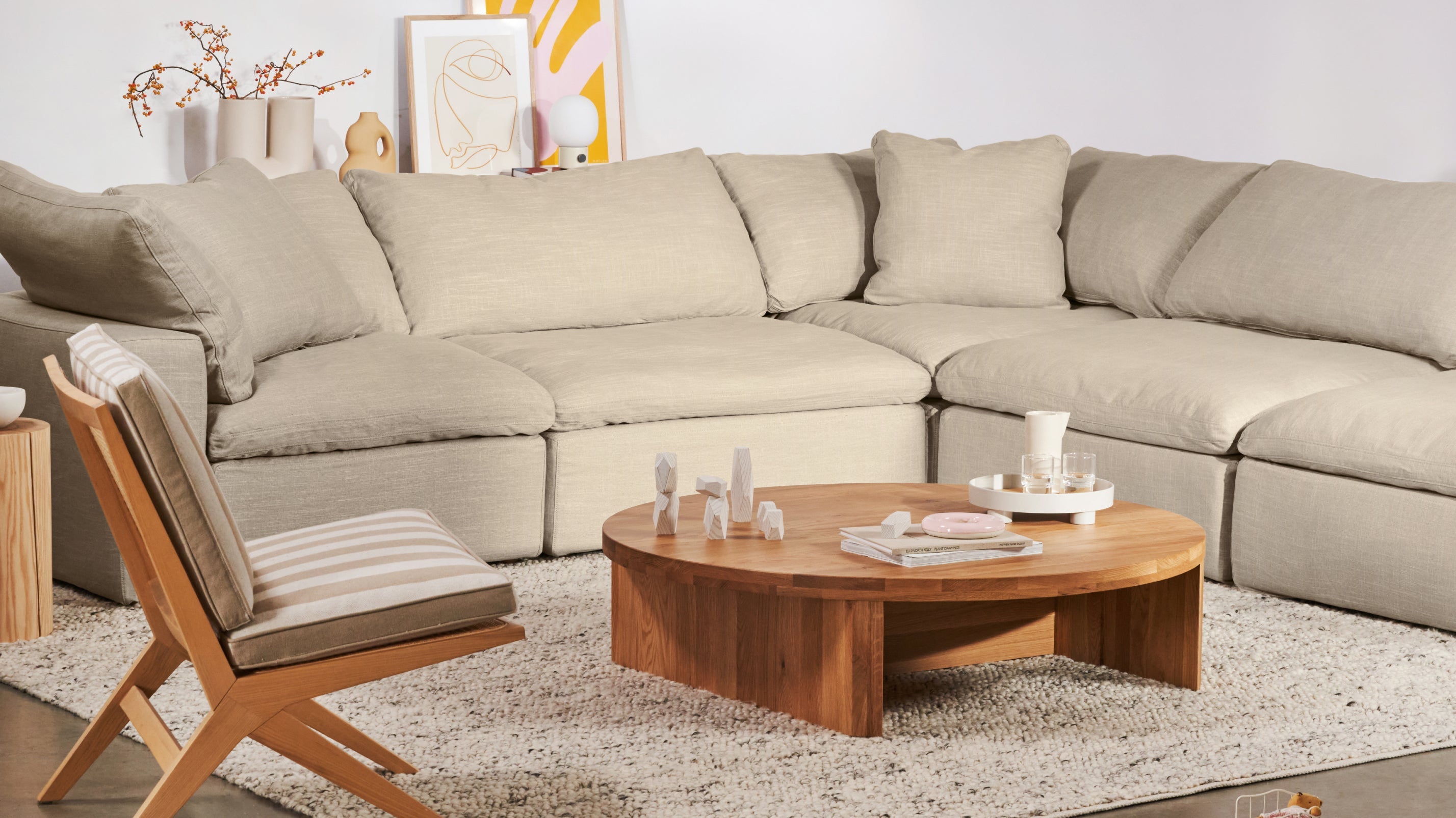 Movie Night™ 5-Piece Modular Sectional Closed, Standard, Light Pebble