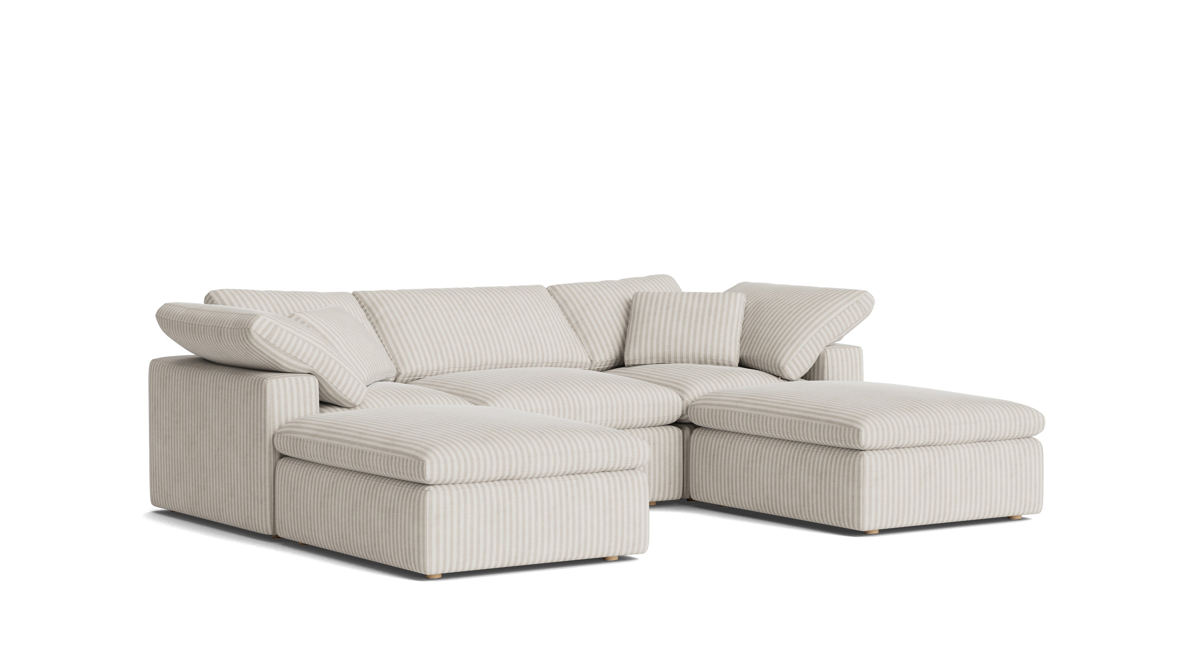 Movie Night™ 5 - Piece Modular U - Shaped Sectional, Standard, Newport Stripe - Sundays Company CanadaSEC-YJ-916-011