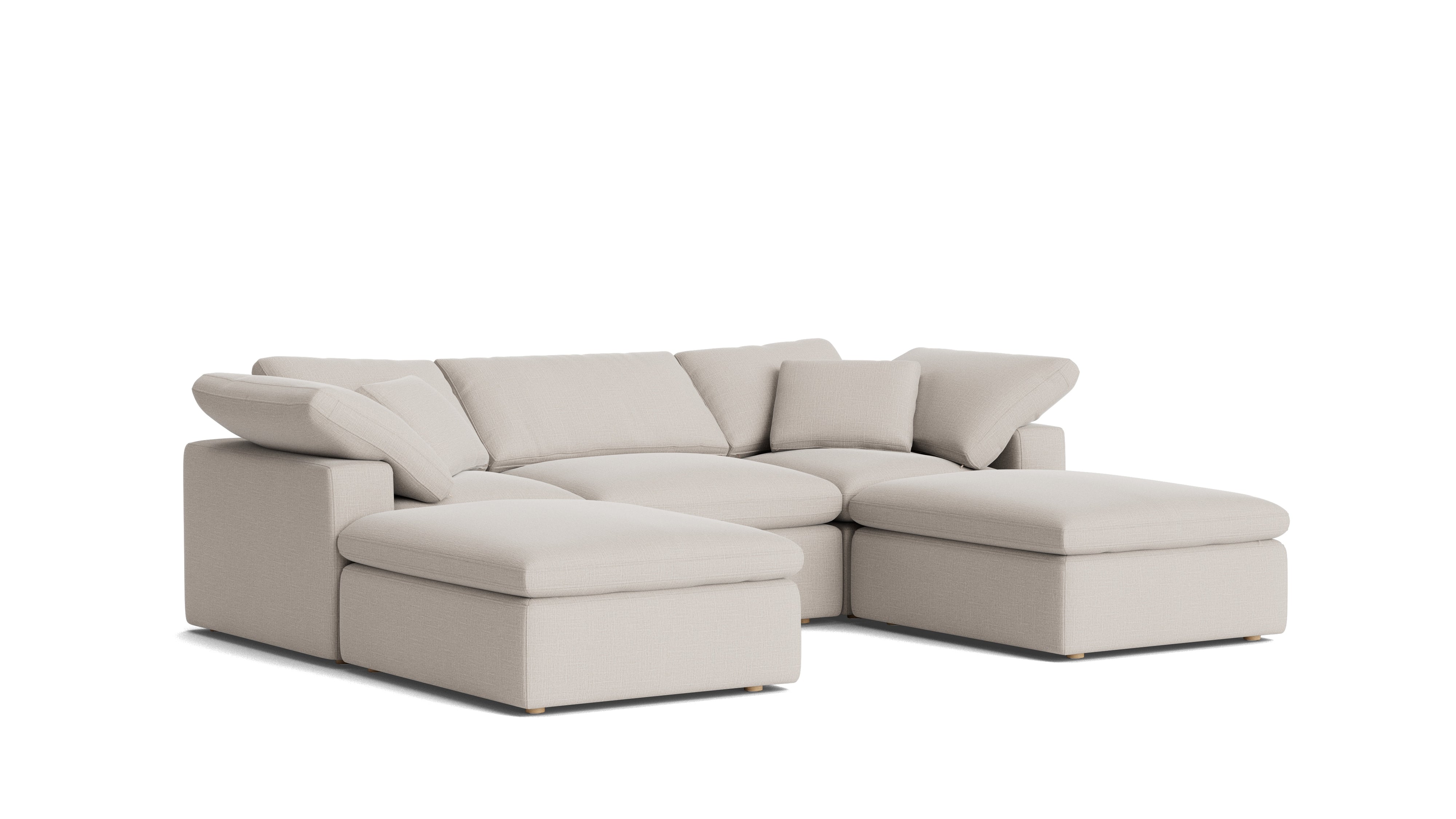 Movie Night™ 5 - Piece Modular U - Shaped Sectional, Standard, Clay - Sundays Company CanadaSEC-YJ-916-015