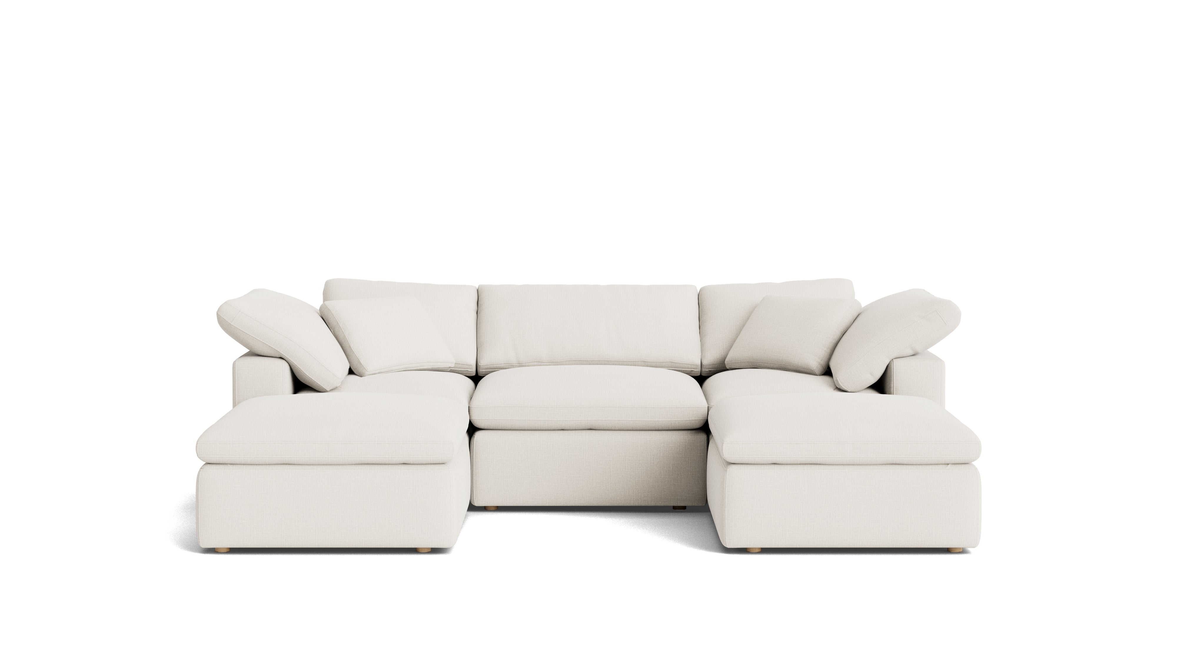 Movie Night™ 5 - Piece Modular U - Shaped Sectional, Standard, Cream Linen - Sundays Company CanadaSEC-YJ-916-018