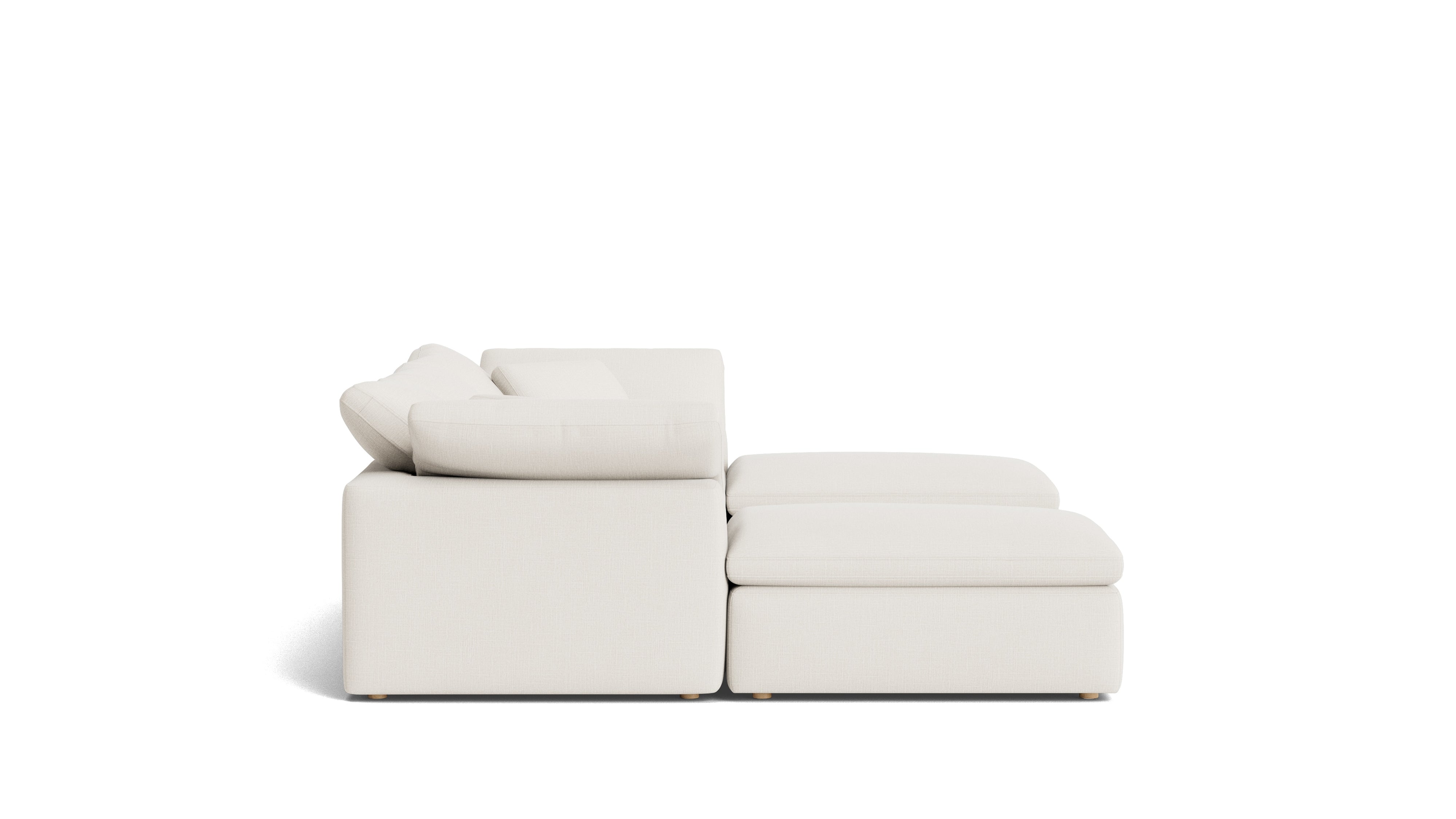 Movie Night™ 5 - Piece Modular U - Shaped Sectional, Standard, Cream Linen - Sundays Company CanadaSEC-YJ-916-018