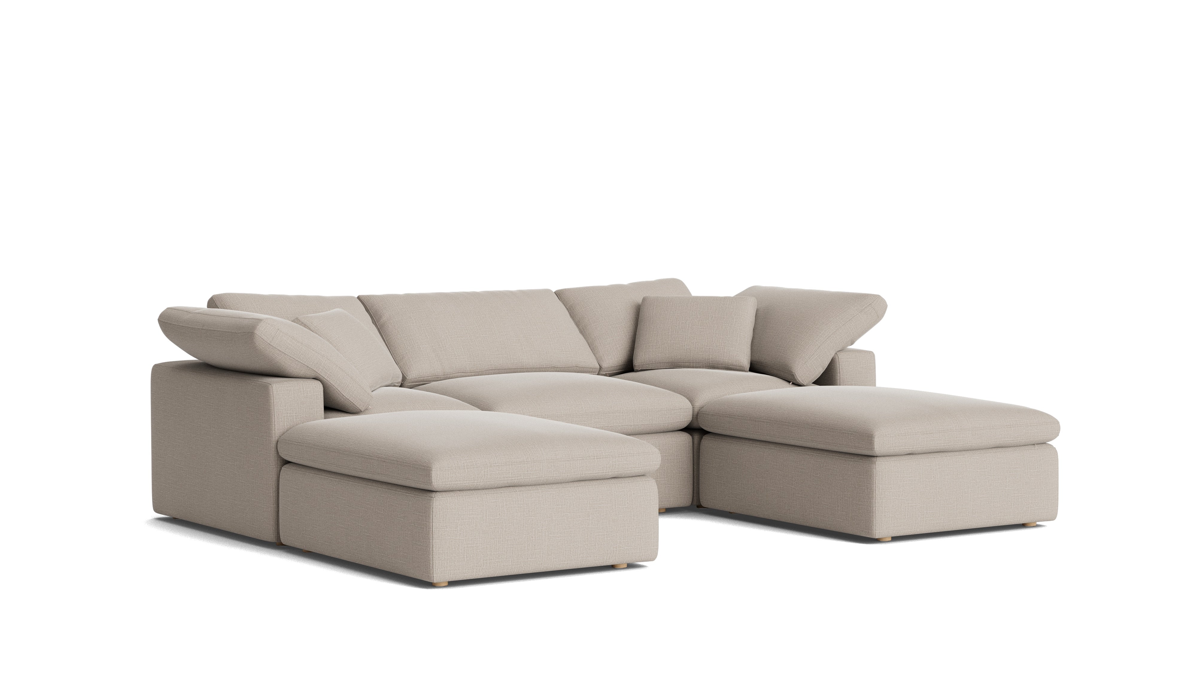 Movie Night™ 5 - Piece Modular U - Shaped Sectional, Standard, Light Pebble - Sundays Company CanadaSEC-YJ-916-029