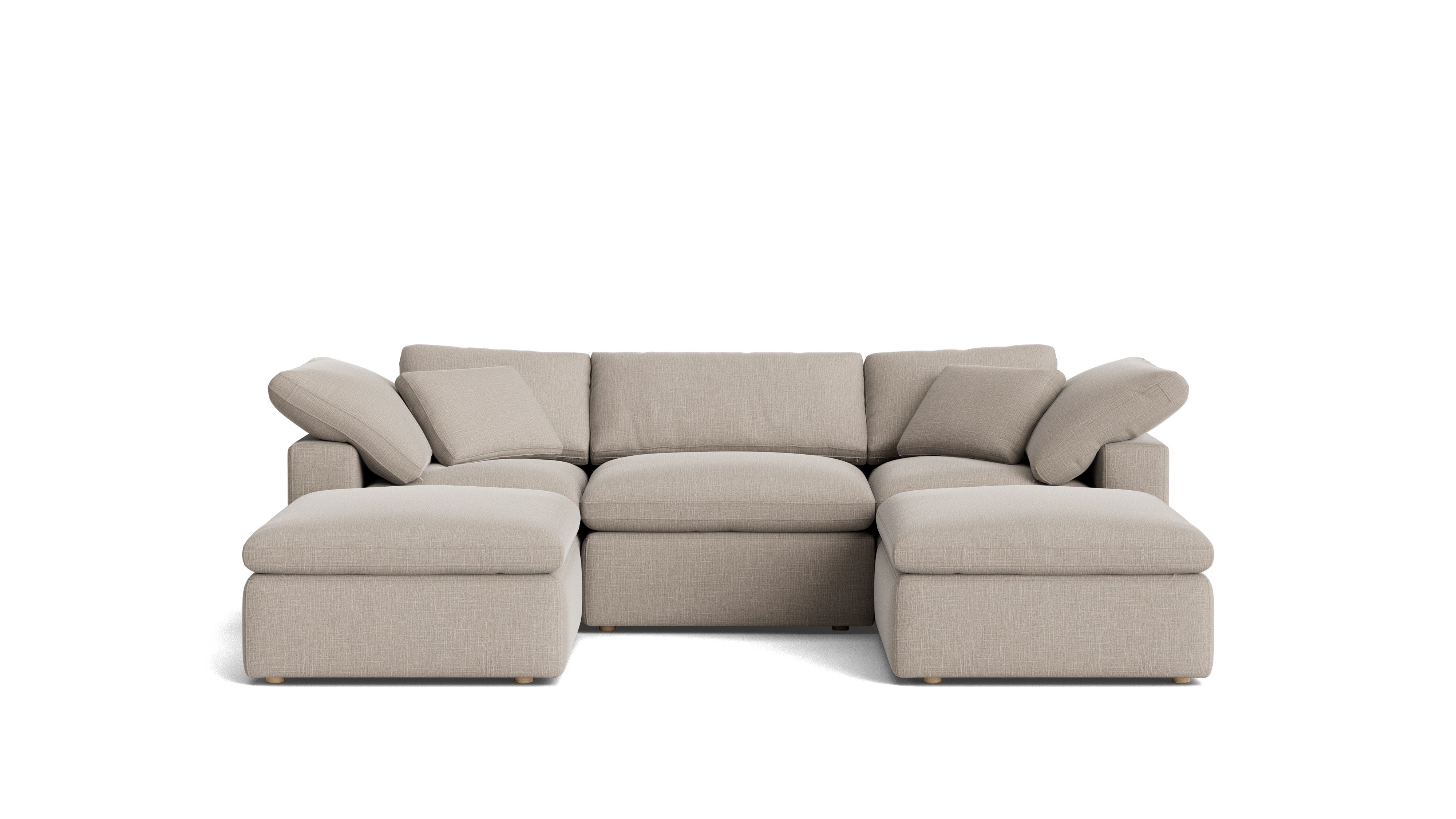 Movie Night™ 5 - Piece Modular U - Shaped Sectional, Standard, Light Pebble - Sundays Company CanadaSEC-YJ-916-029