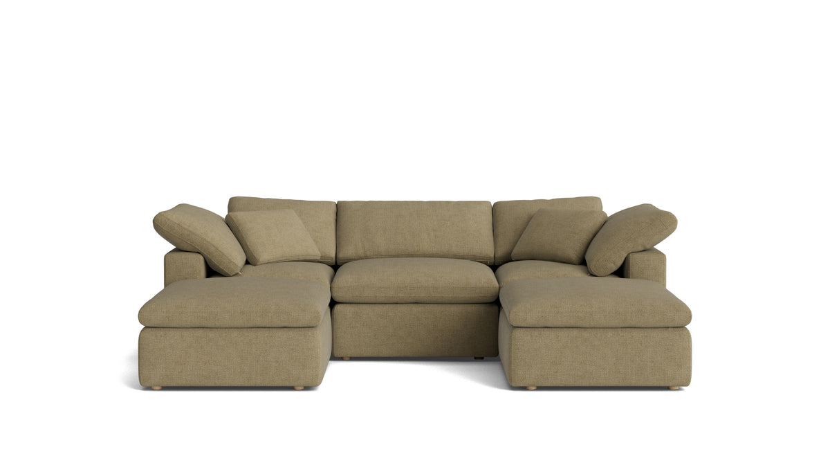 Movie Night™ 5-Piece Modular U-Shaped Sectional, Standard, Olive