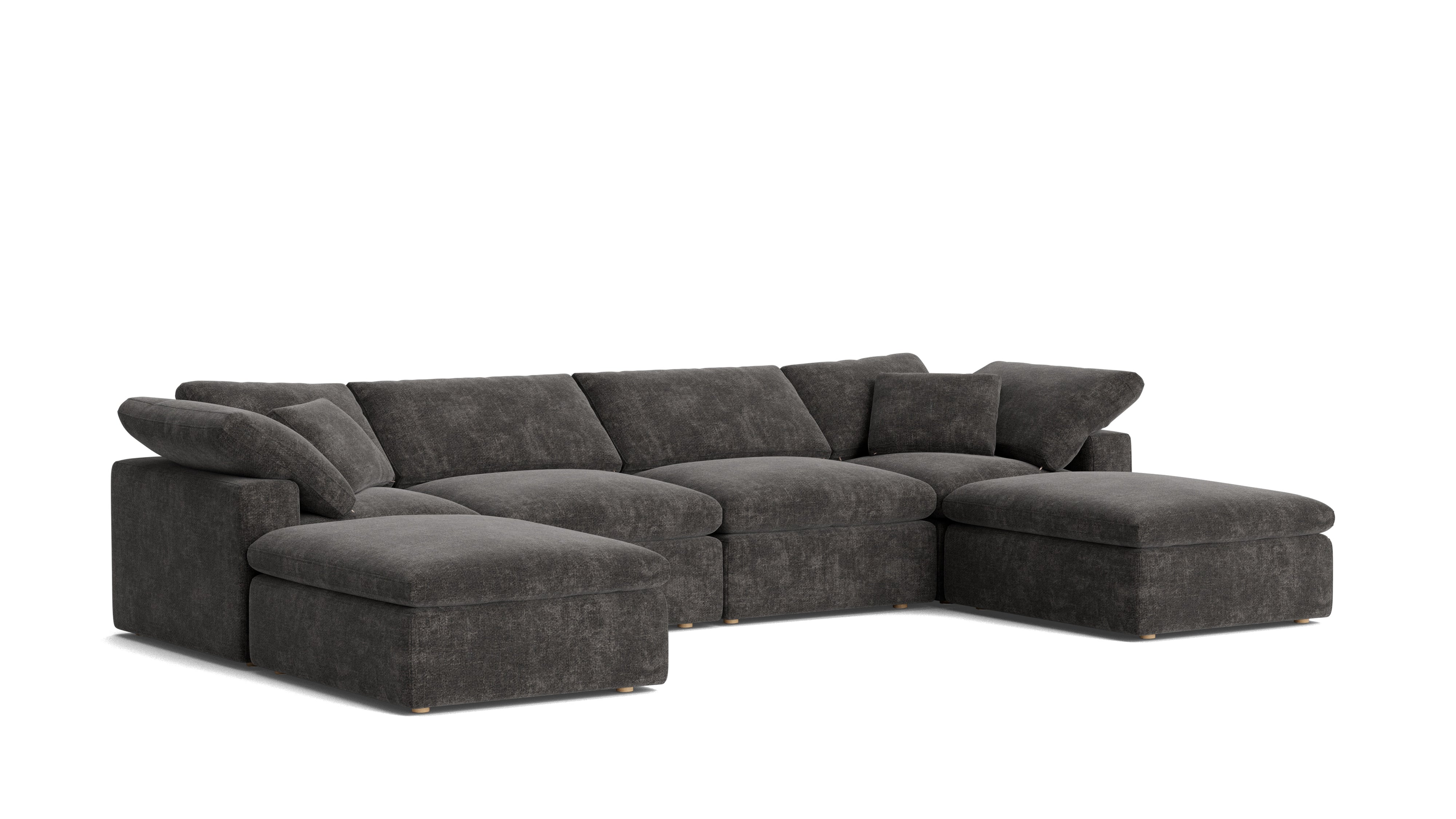 Movie Night™ 6 - Piece Modular U - Shaped Sectional, Standard, Truffle - Sundays Company CanadaSEC-YJ-917-003