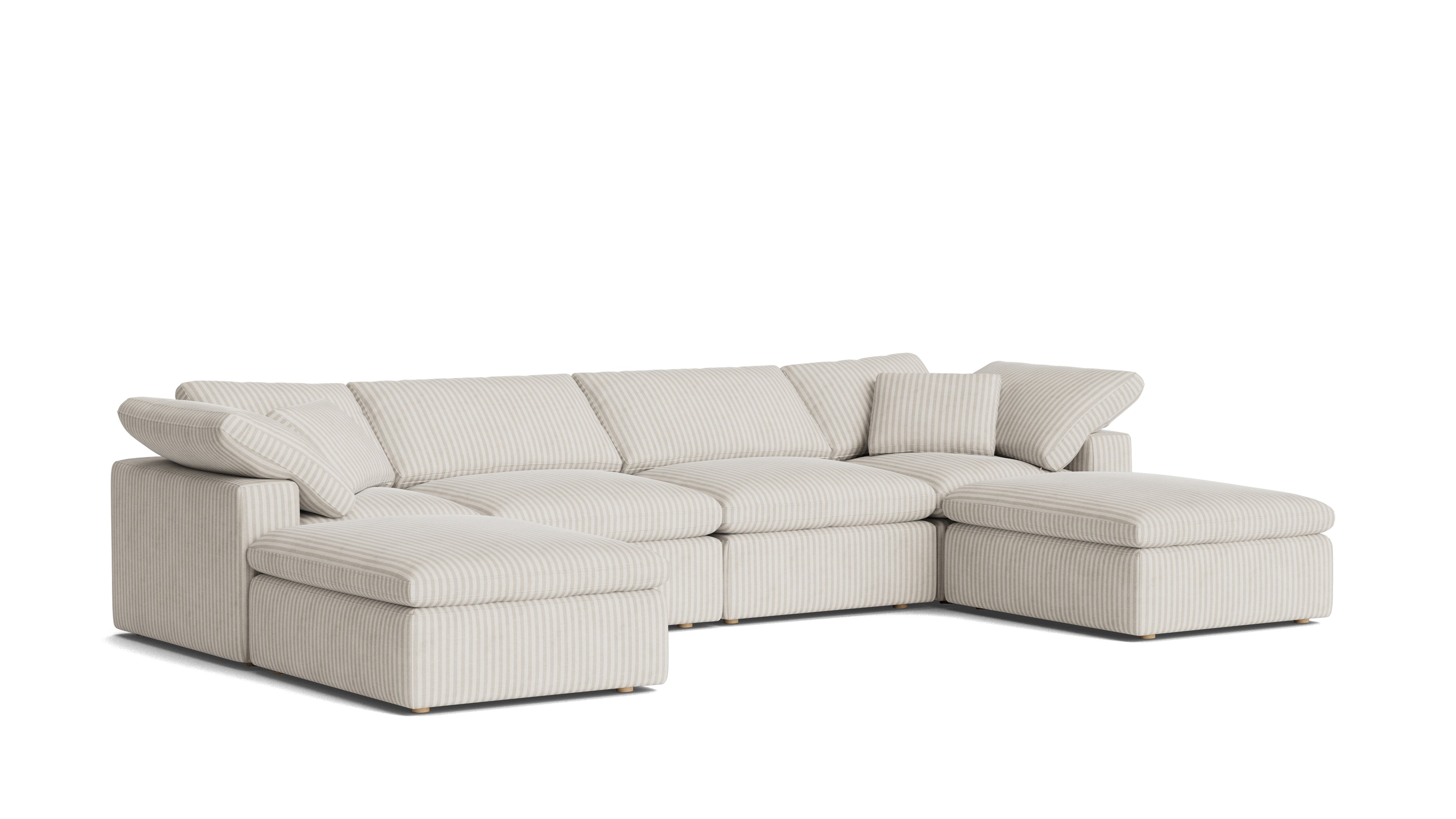 Movie Night™ 6 - Piece Modular U - Shaped Sectional, Standard, Newport Stripe - Sundays Company CanadaSEC-YJ-917-011