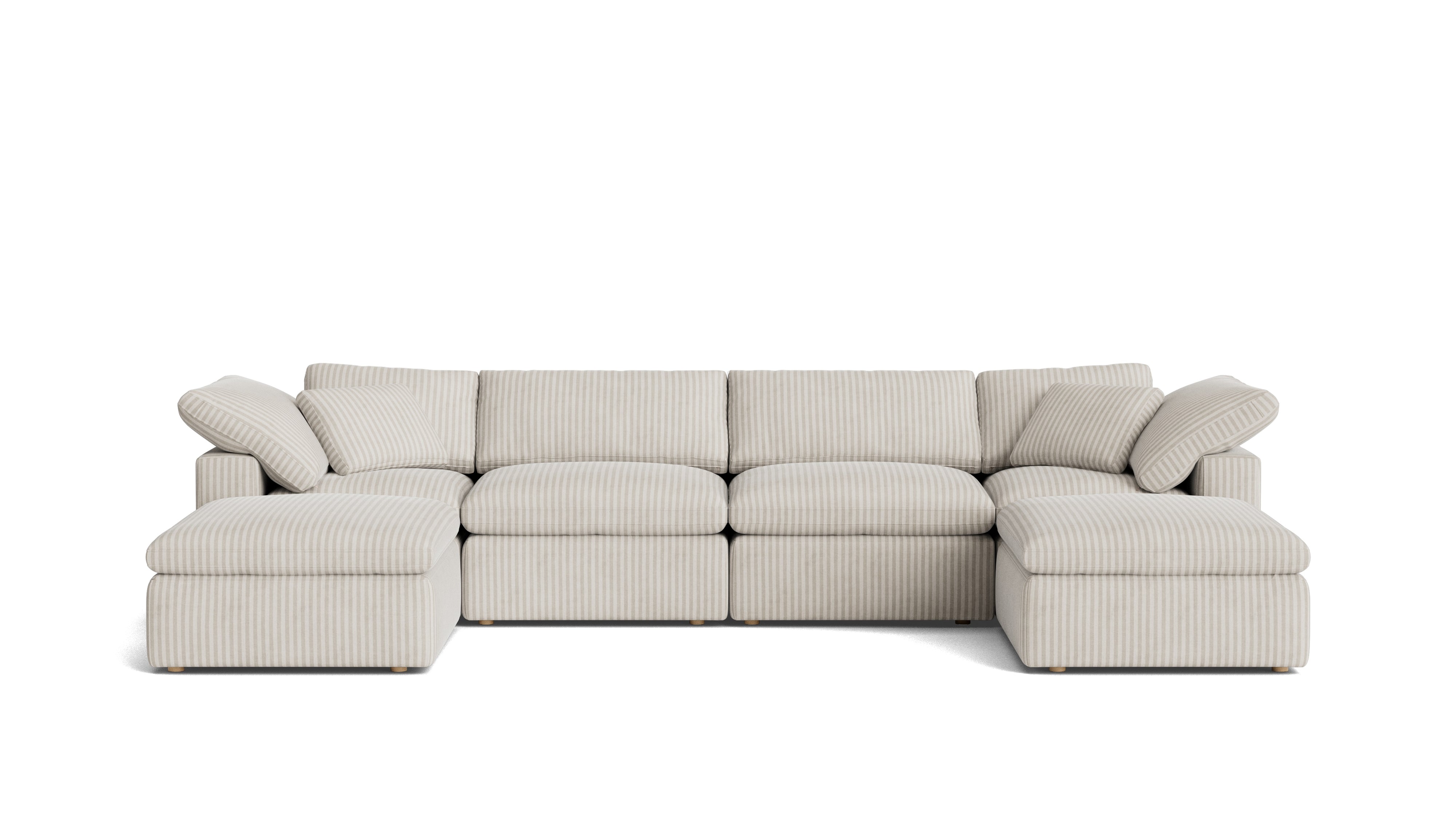 Movie Night™ 6 - Piece Modular U - Shaped Sectional, Standard, Newport Stripe - Sundays Company CanadaSEC-YJ-917-011