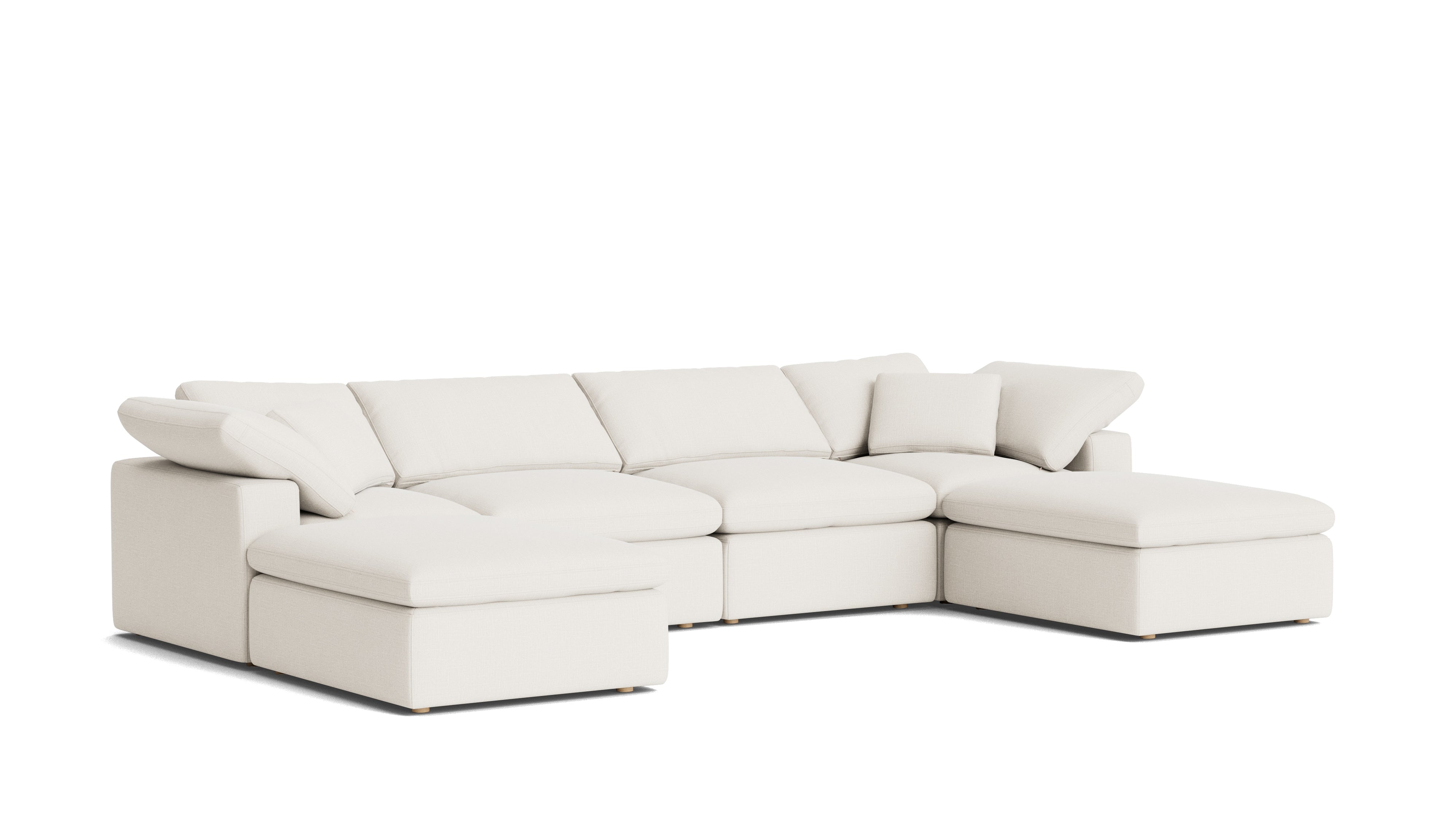 Movie Night™ 6 - Piece Modular U - Shaped Sectional, Standard, Cream Linen - Sundays Company CanadaSEC-YJ-917-018