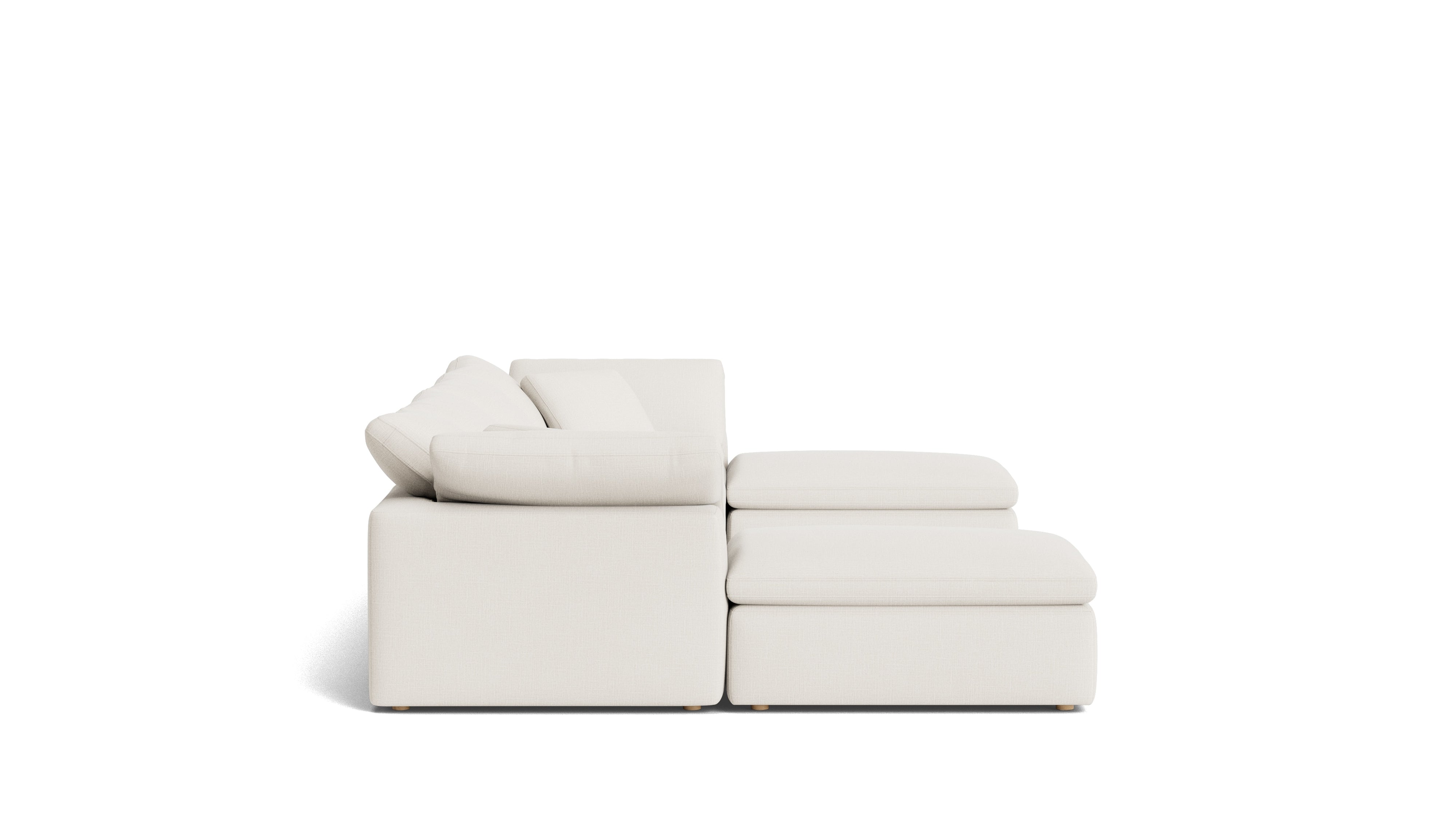 Movie Night™ 6 - Piece Modular U - Shaped Sectional, Standard, Cream Linen - Sundays Company CanadaSEC-YJ-917-018