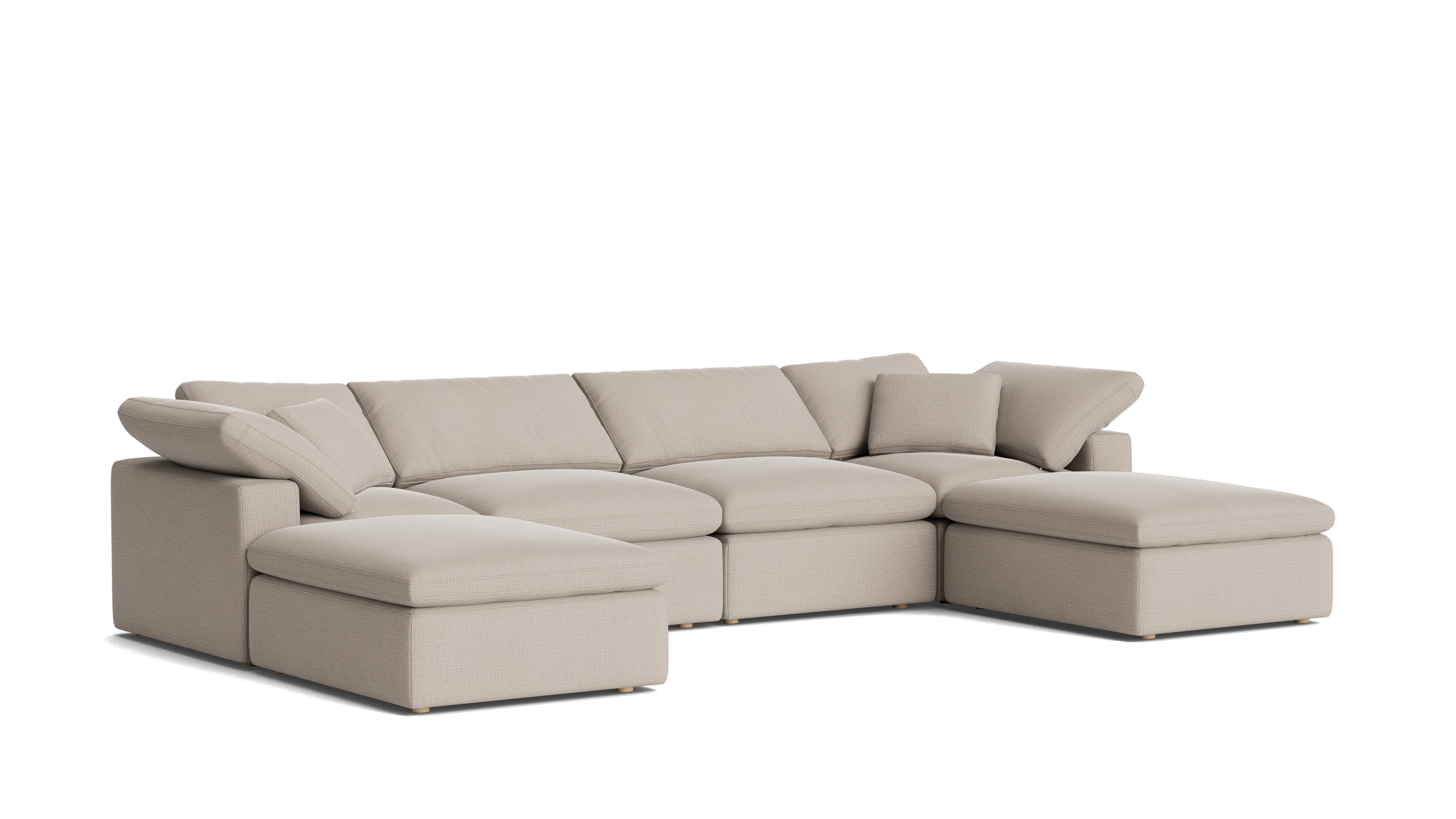 Movie Night™ 6 - Piece Modular U - Shaped Sectional, Standard, Light Pebble - Sundays Company CanadaSEC-YJ-917-029