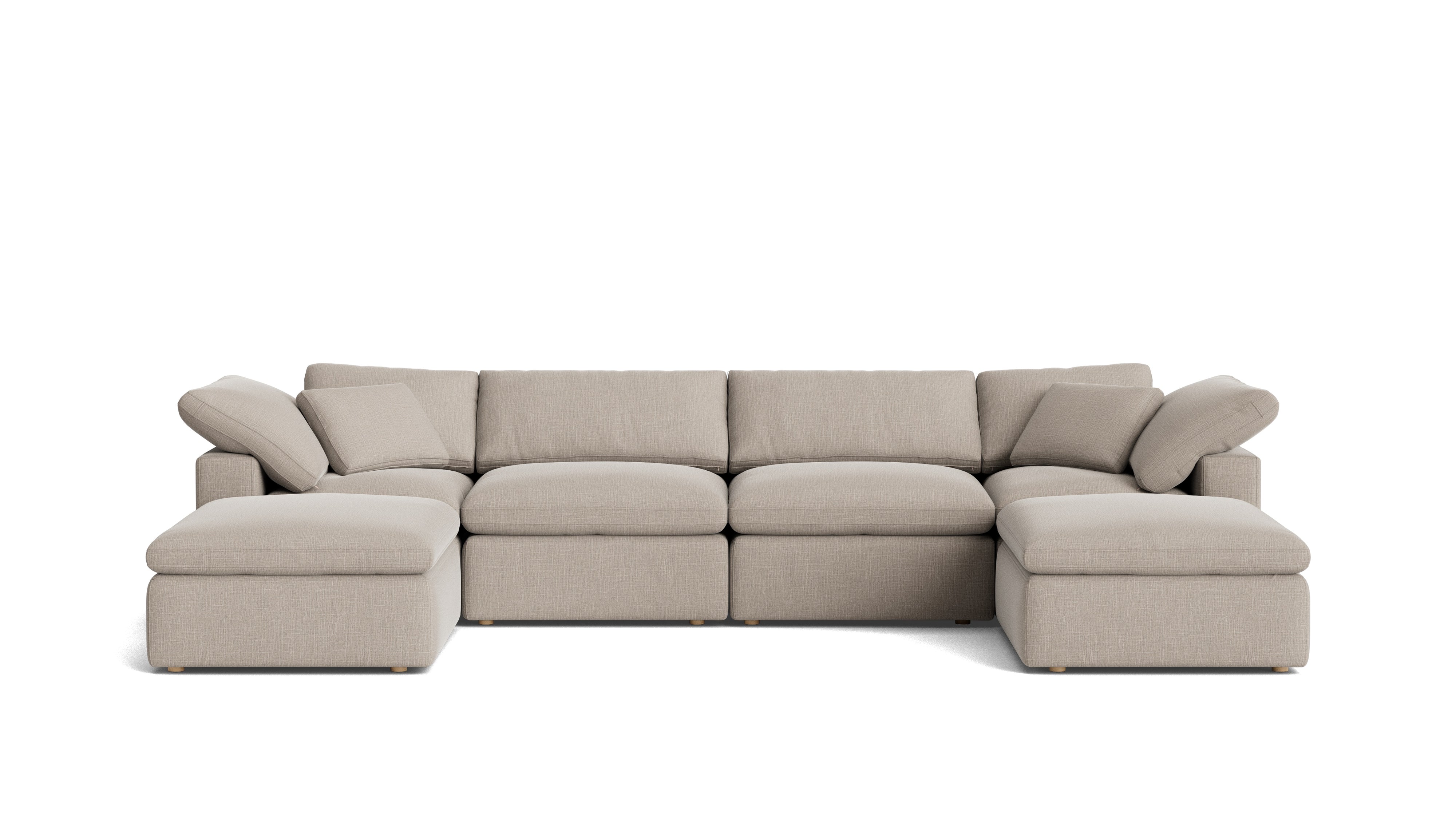Movie Night™ 6 - Piece Modular U - Shaped Sectional, Standard, Light Pebble - Sundays Company CanadaSEC-YJ-917-029