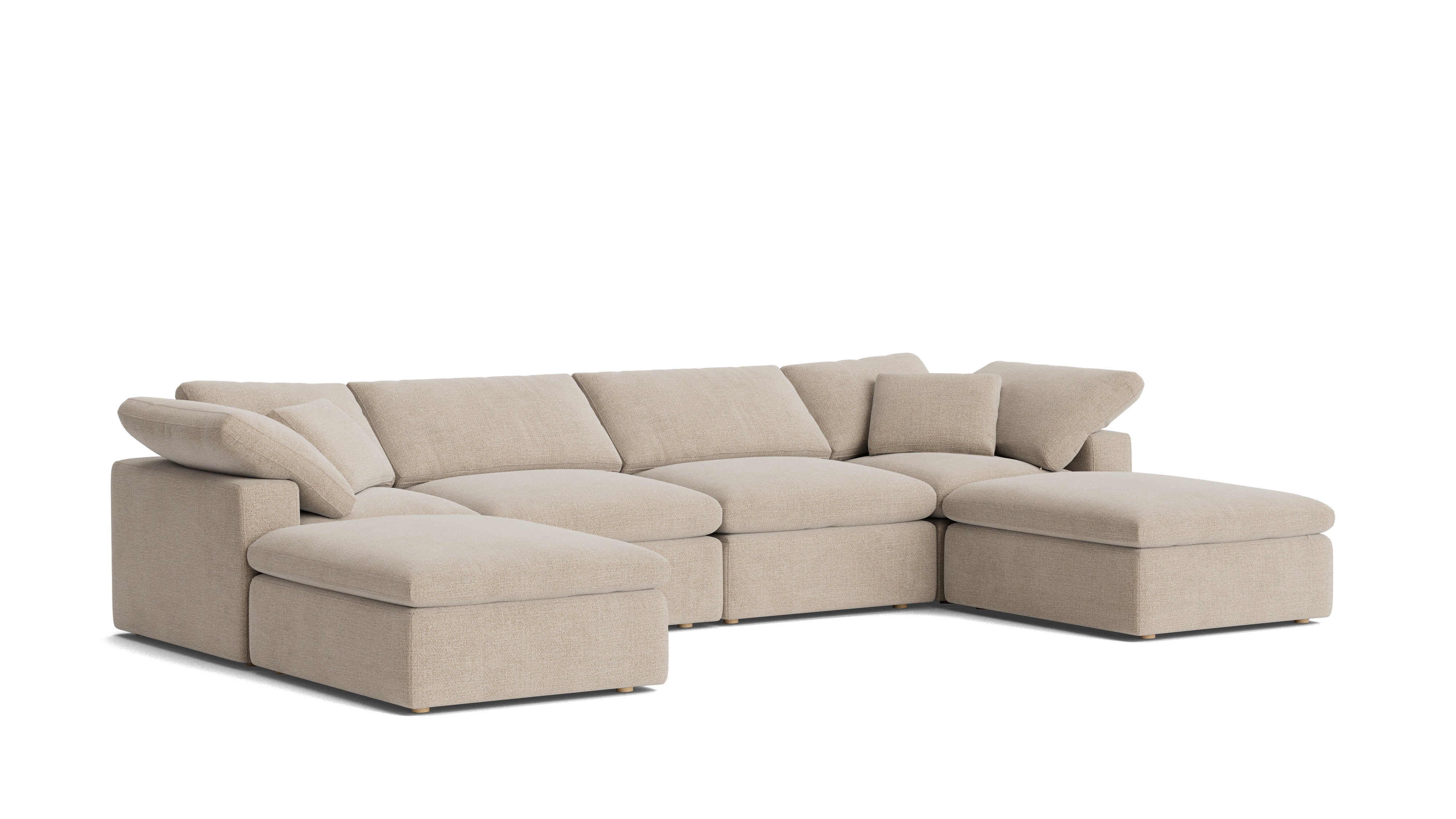 Movie Night™ 6 - Piece Modular U - Shaped Sectional, Standard, Champagne - Sundays Company CanadaSEC-YJ-917-041