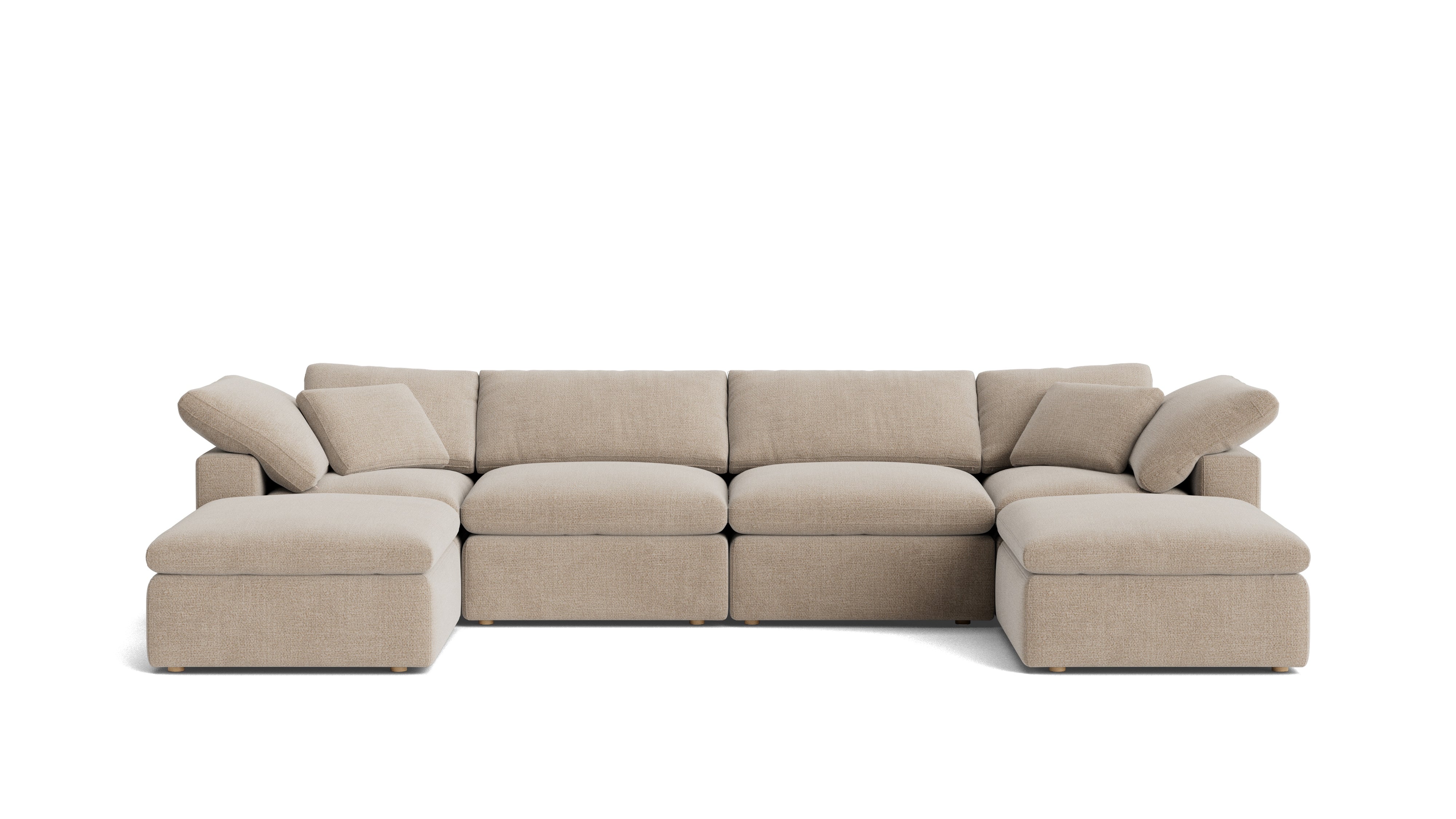 Movie Night™ 6 - Piece Modular U - Shaped Sectional, Standard, Champagne - Sundays Company CanadaSEC-YJ-917-041