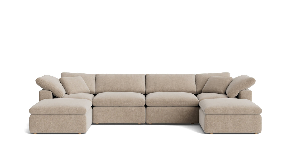 Movie Night™ 6-Piece Modular U-Shaped Sectional, Standard, Champagne