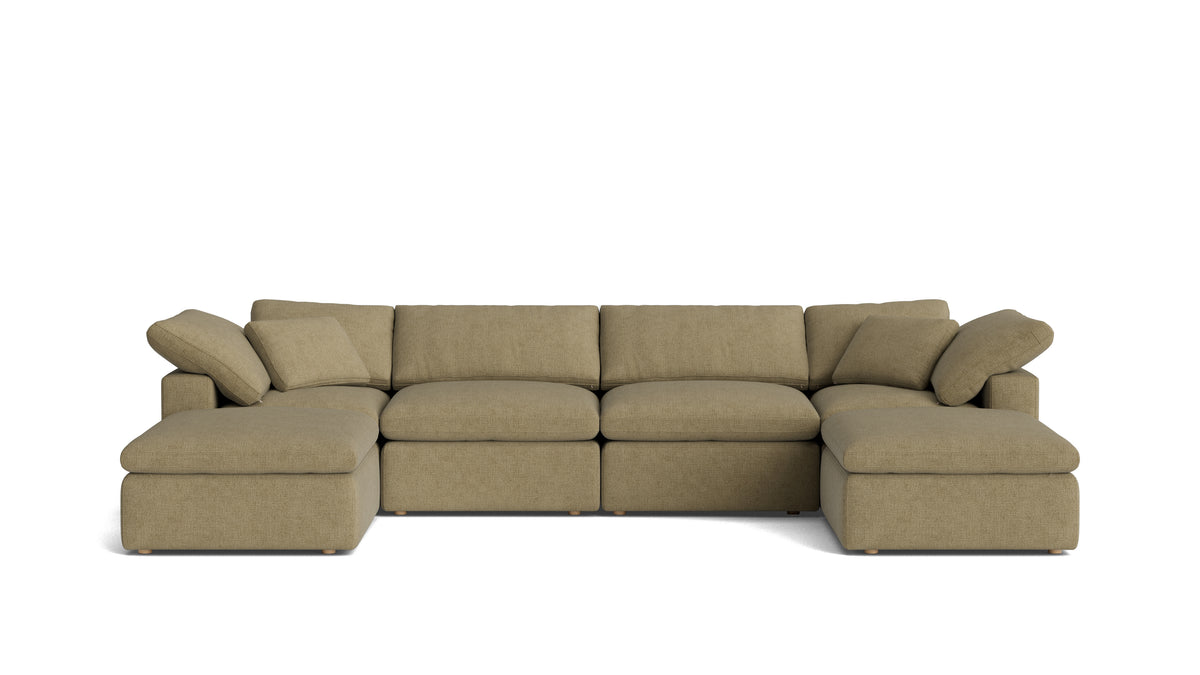 Movie Night™ 6-Piece Modular U-Shaped Sectional, Standard, Olive