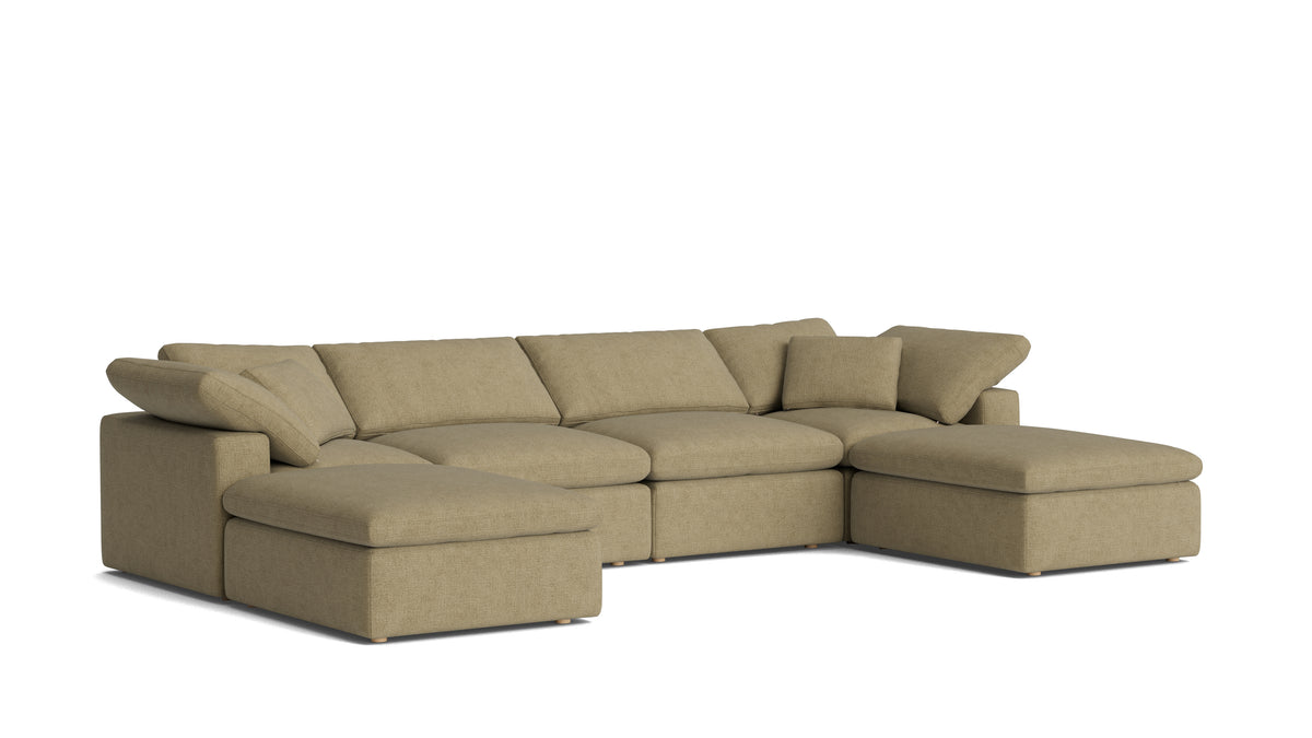 Movie Night™ 6-Piece Modular U-Shaped Sectional, Standard, Olive