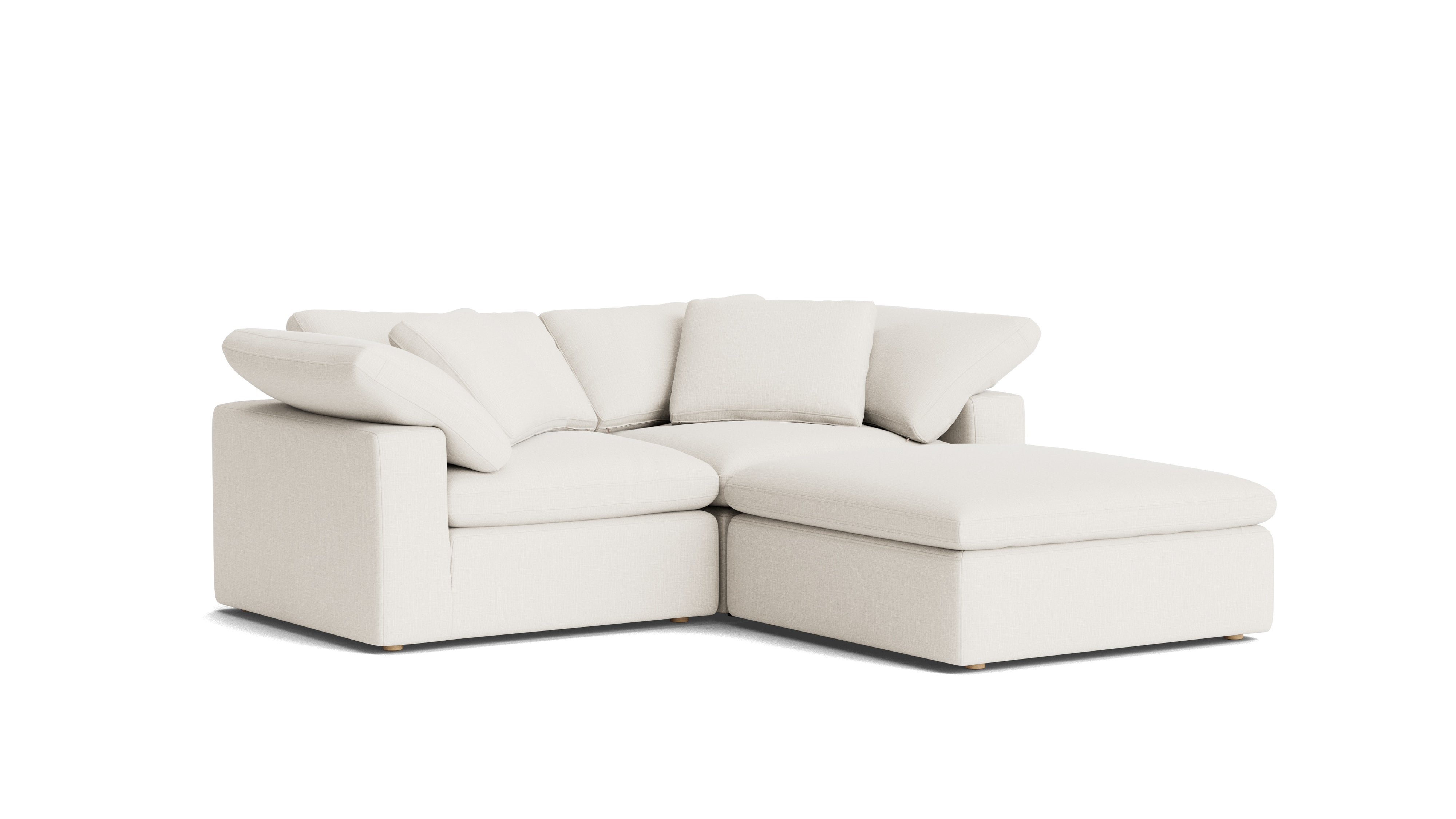Movie Night™ 3 - Piece Modular Sectional, Large, Cream Linen - Sundays Company CanadaSEC-YJ-919-018