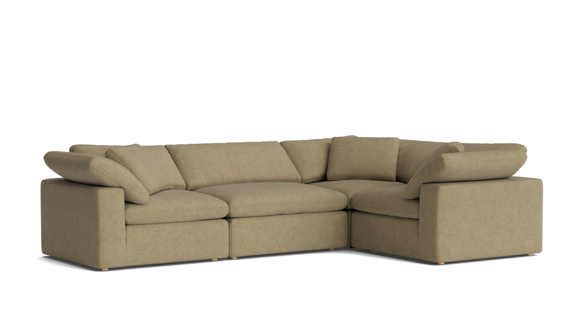 Movie Night™ 4-Piece Modular Sectional Closed, Large, Olive — alternate view