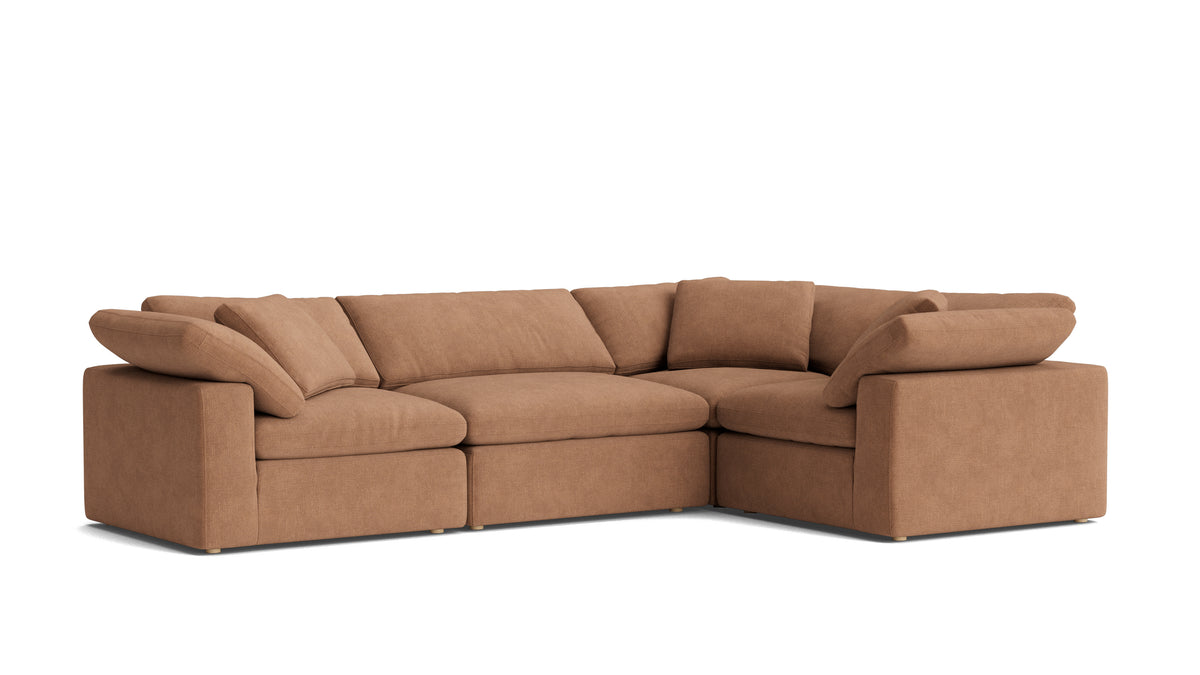 Movie Night™ 4-Piece Modular Sectional Closed, Large, Spice