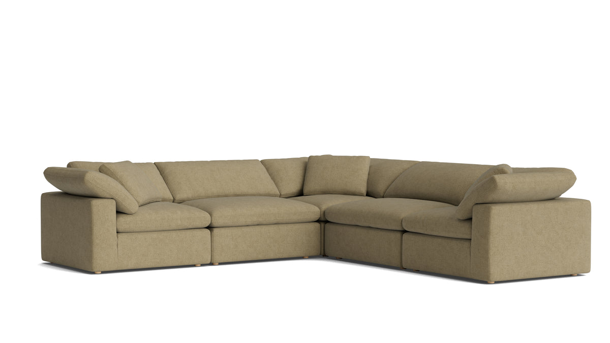 Movie Night™ 5-Piece Modular Sectional Closed, Large, Olive — alternate view