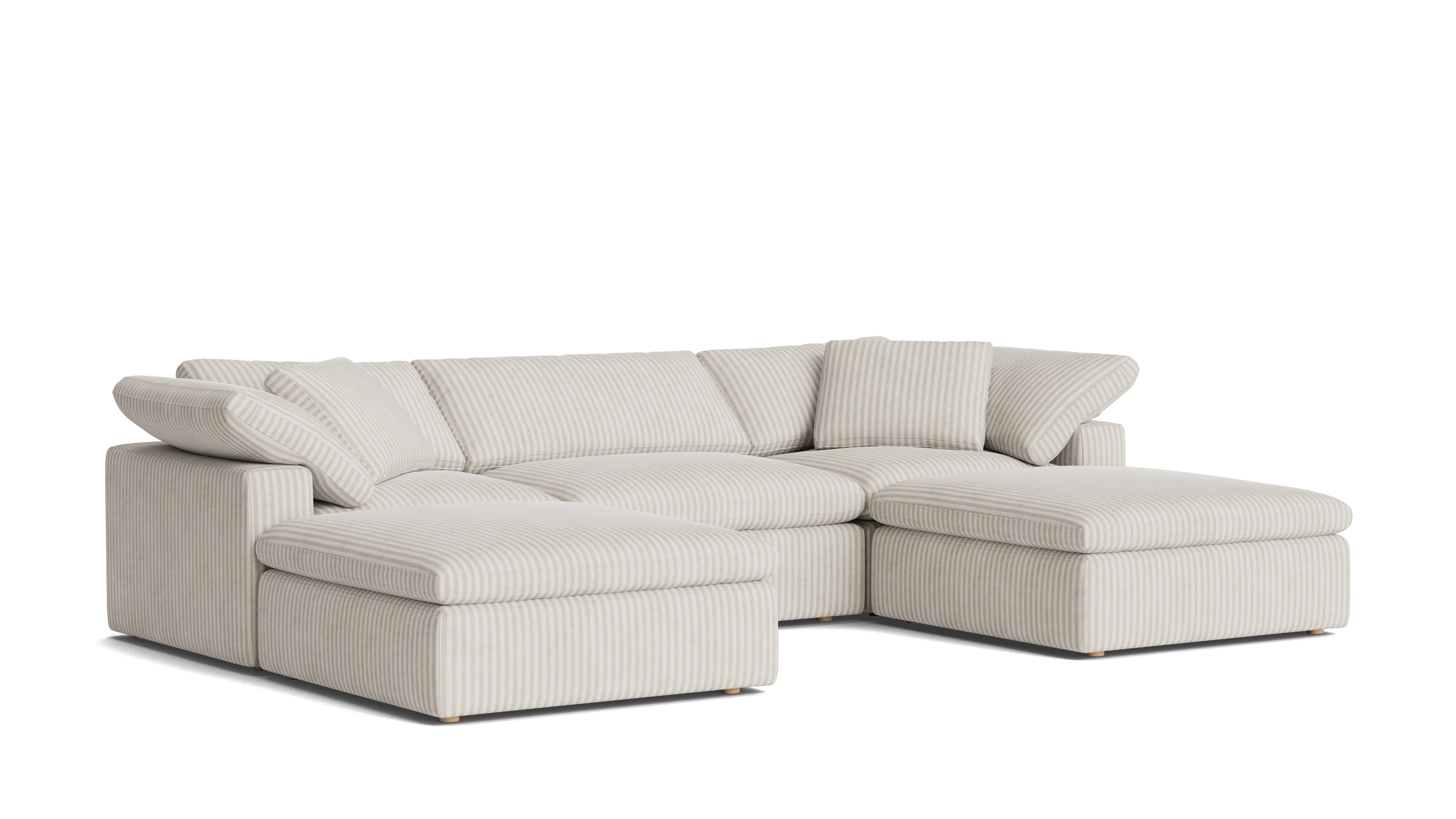 Movie Night™ 5 - Piece Modular U - Shaped Sectional, Large, Newport Stripe - Sundays Company CanadaSEC-YJ-922-011