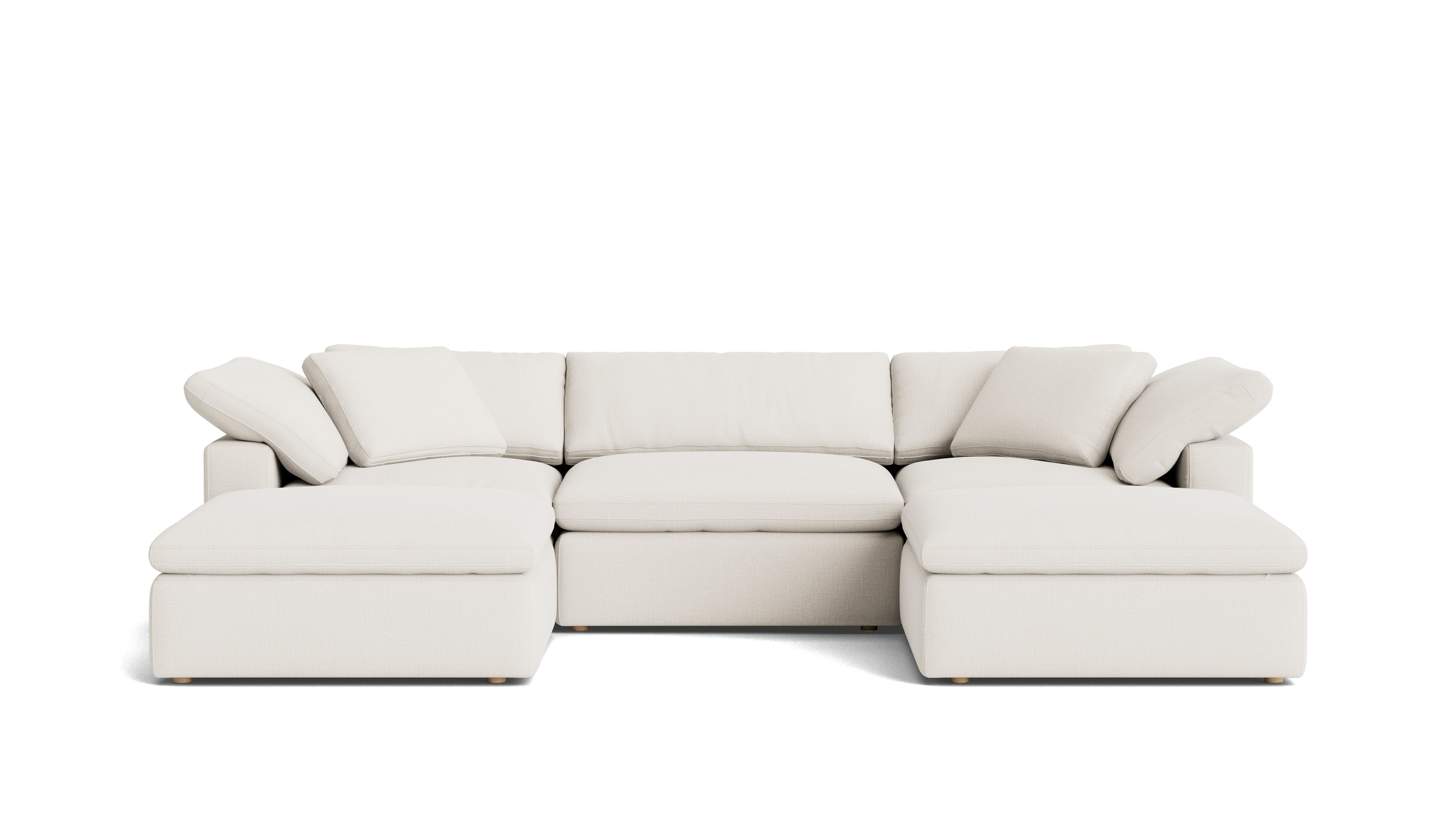 Movie Night™ 5 - Piece Modular U - Shaped Sectional, Large, Cream Linen - Sundays Company CanadaSEC-YJ-922-018