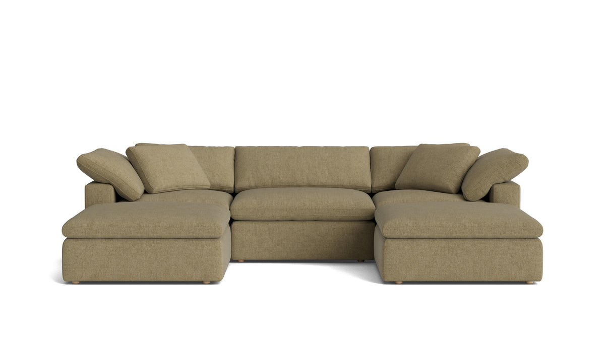 Movie Night™ 5-Piece Modular U-Shaped Sectional, Large, Olive