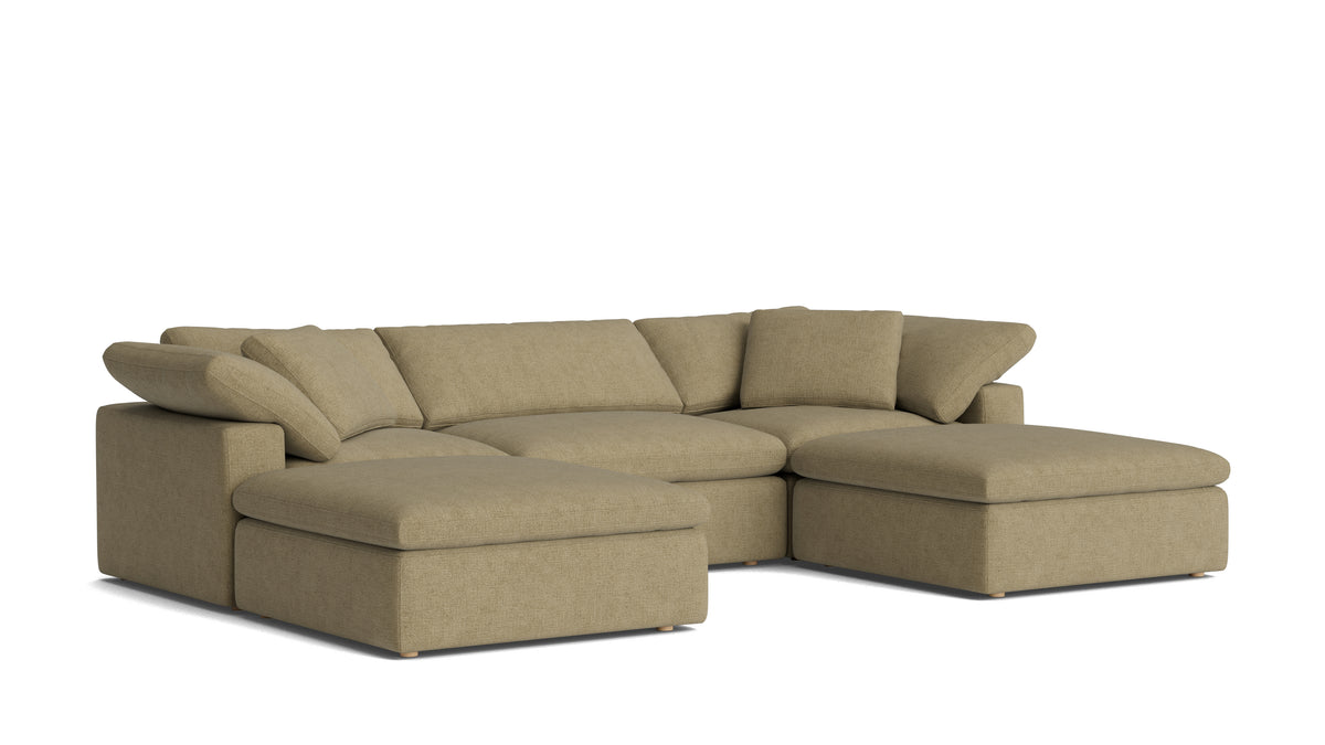 Movie Night™ 5-Piece Modular U-Shaped Sectional, Large, Olive — alternate view