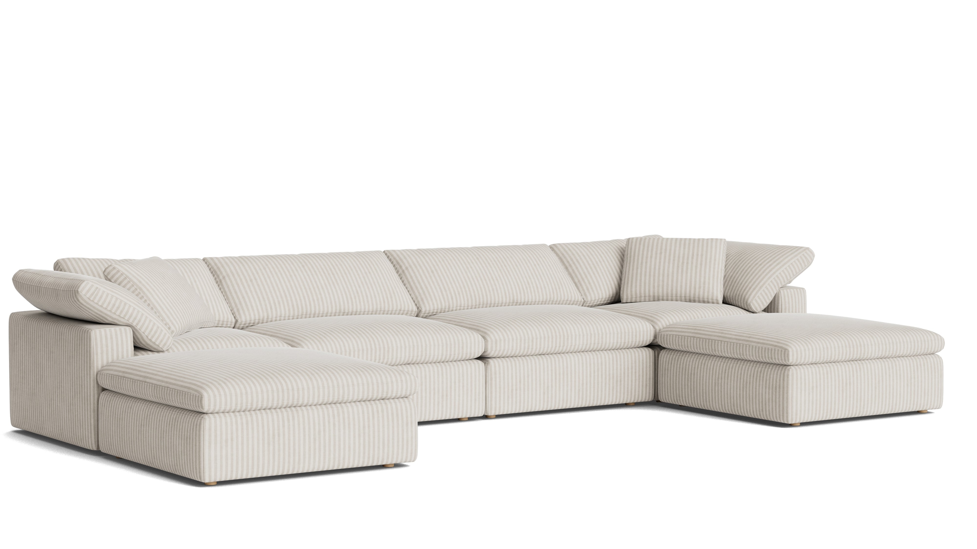 Movie Night™ 6 - Piece Modular U - Shaped Sectional, Large, Newport Stripe - Sundays Company CanadaSEC-YJ-923-011
