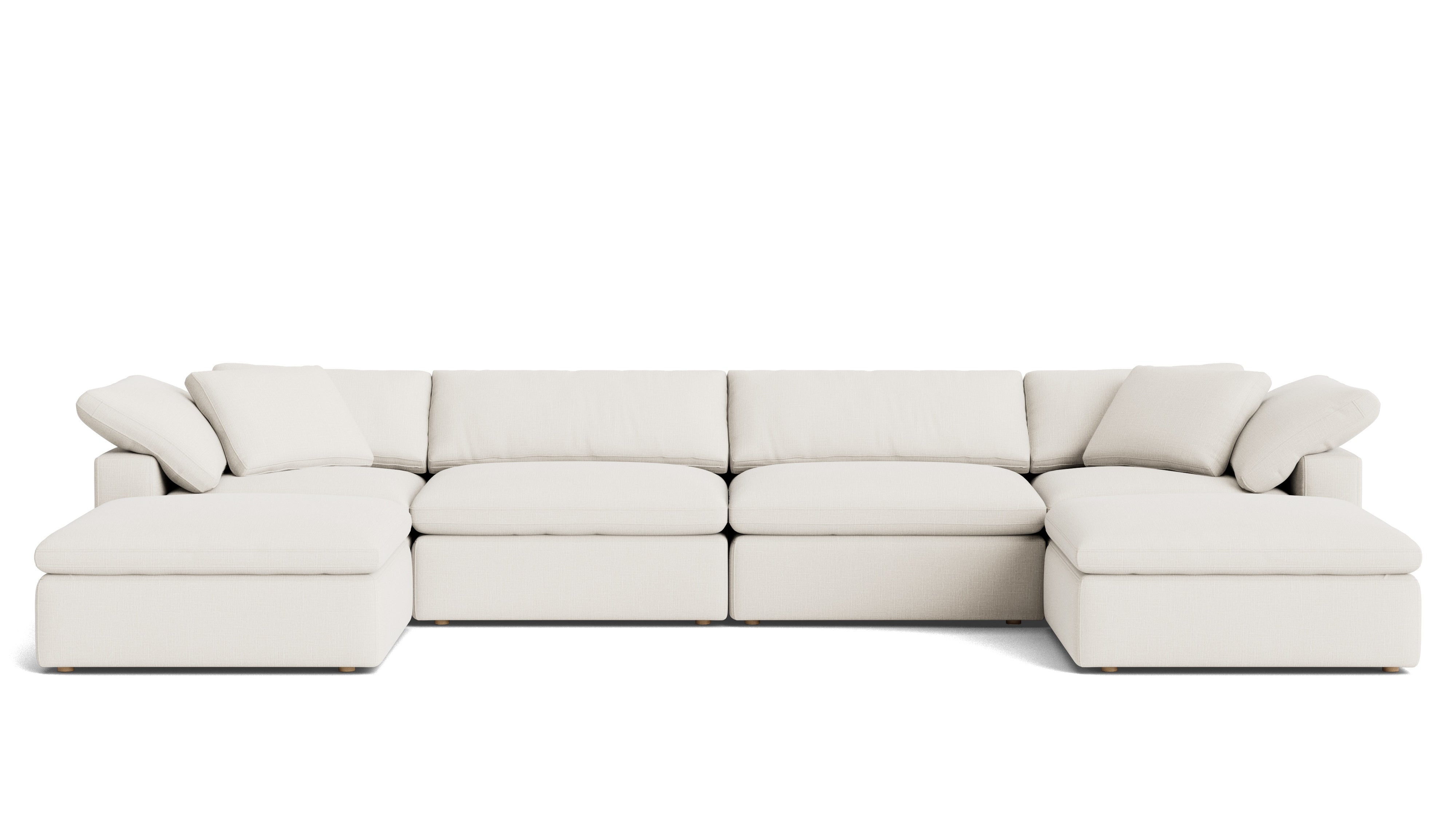 Movie Night™ 6 - Piece Modular U - Shaped Sectional, Large, Cream Linen - Sundays Company CanadaSEC-YJ-923-018