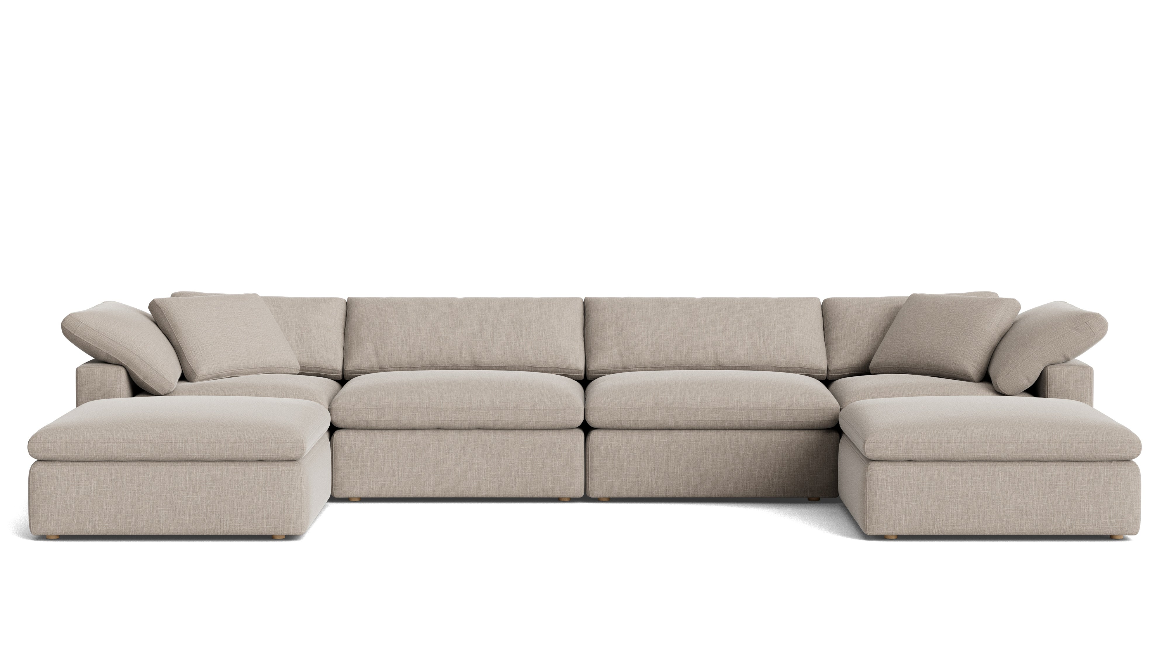 Movie Night™ 6 - Piece Modular U - Shaped Sectional, Large, Light Pebble - Sundays Company CanadaSEC-YJ-923-029