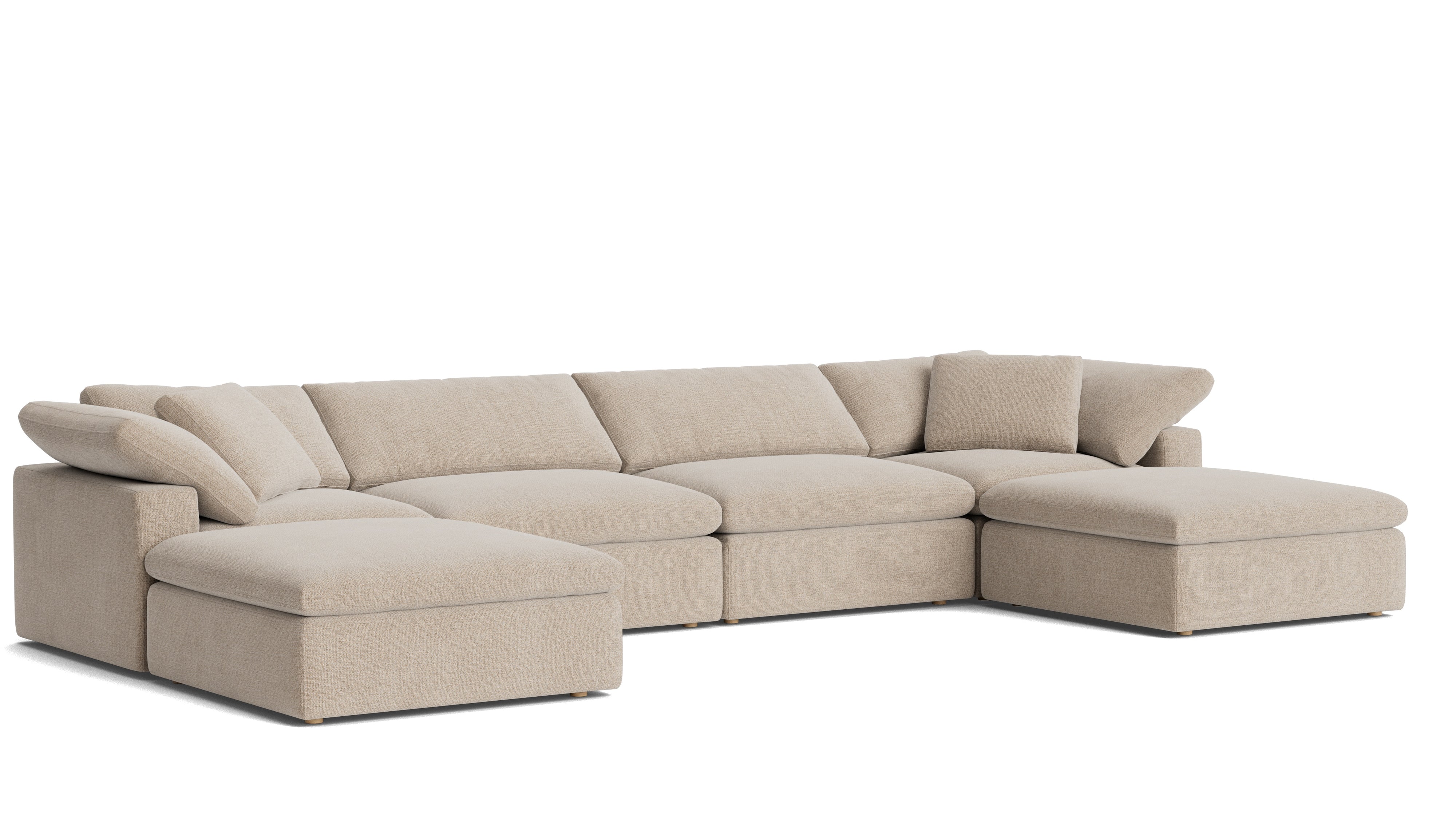 Movie Night™ 6 - Piece Modular U - Shaped Sectional, Large, Champagne - Sundays Company CanadaSEC-YJ-923-041