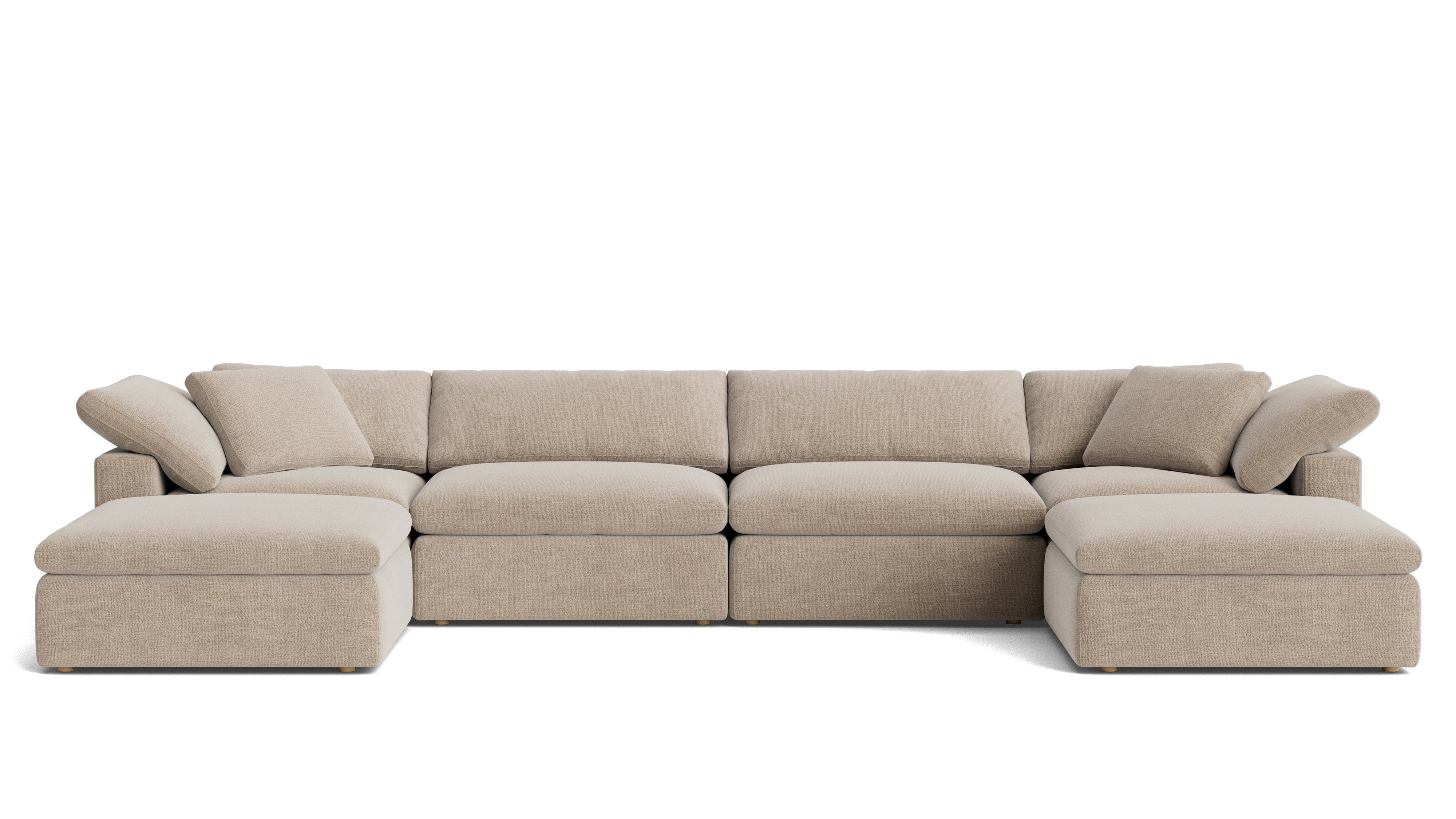 Movie Night™ 6 - Piece Modular U - Shaped Sectional, Large, Champagne - Sundays Company CanadaSEC-YJ-923-041