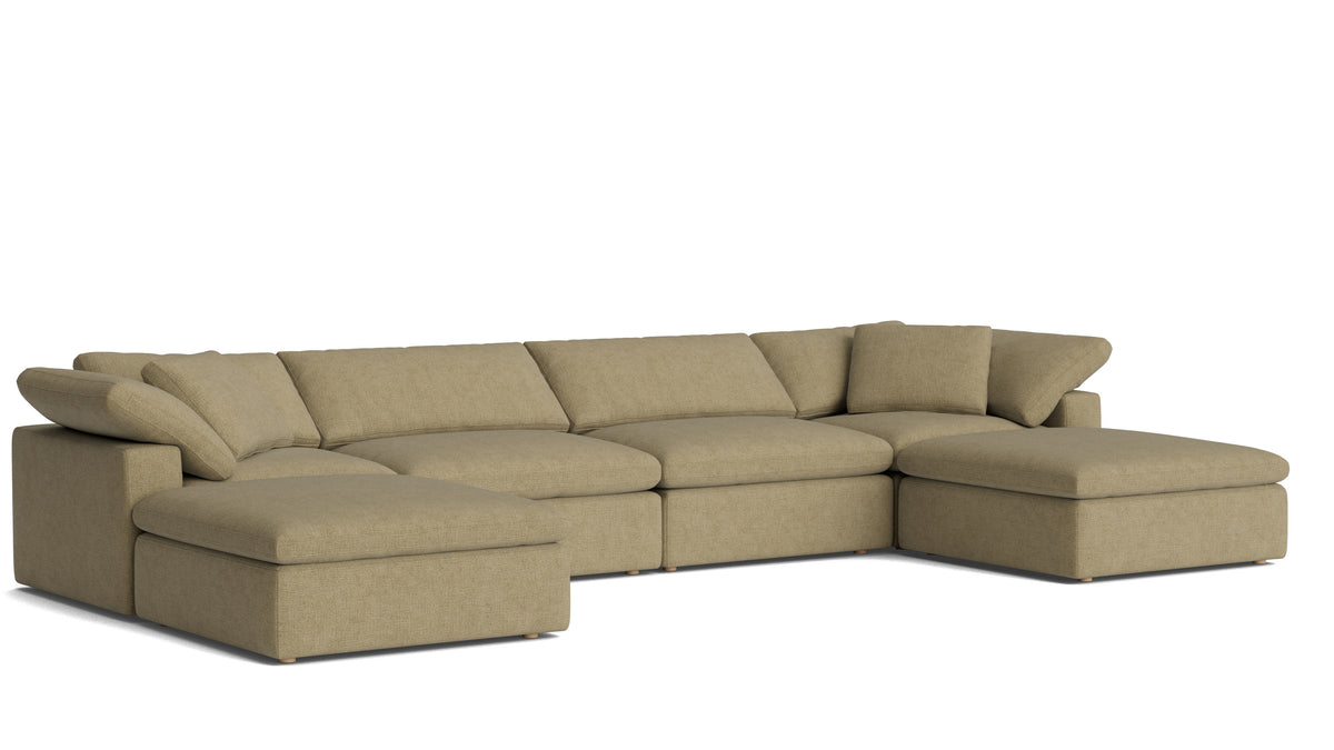 Movie Night™ 6-Piece Modular U-Shaped Sectional, Large, Olive
