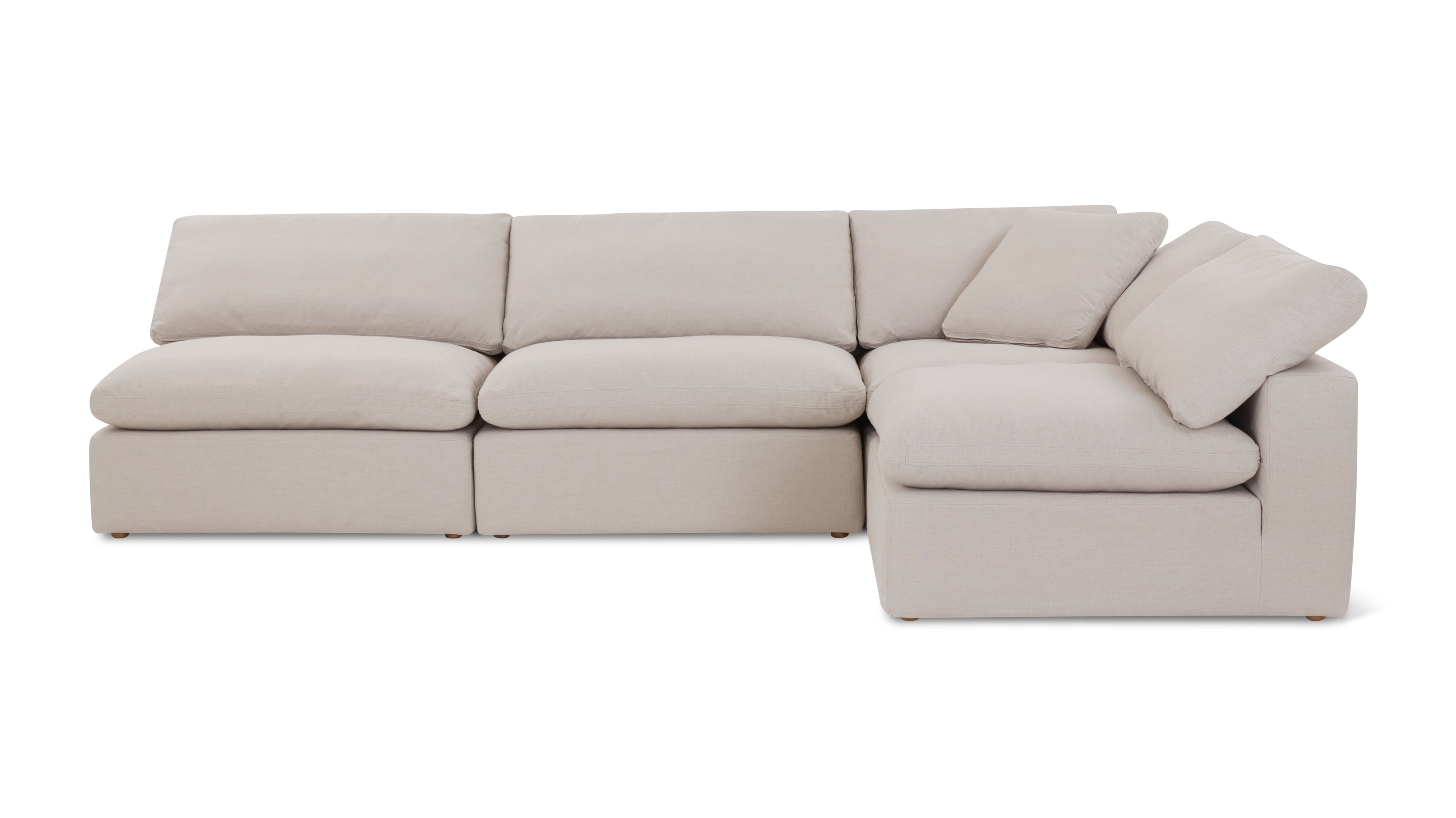 Movie Night™ 4-Piece Modular Sectional Open, Large, Clay - Image 1