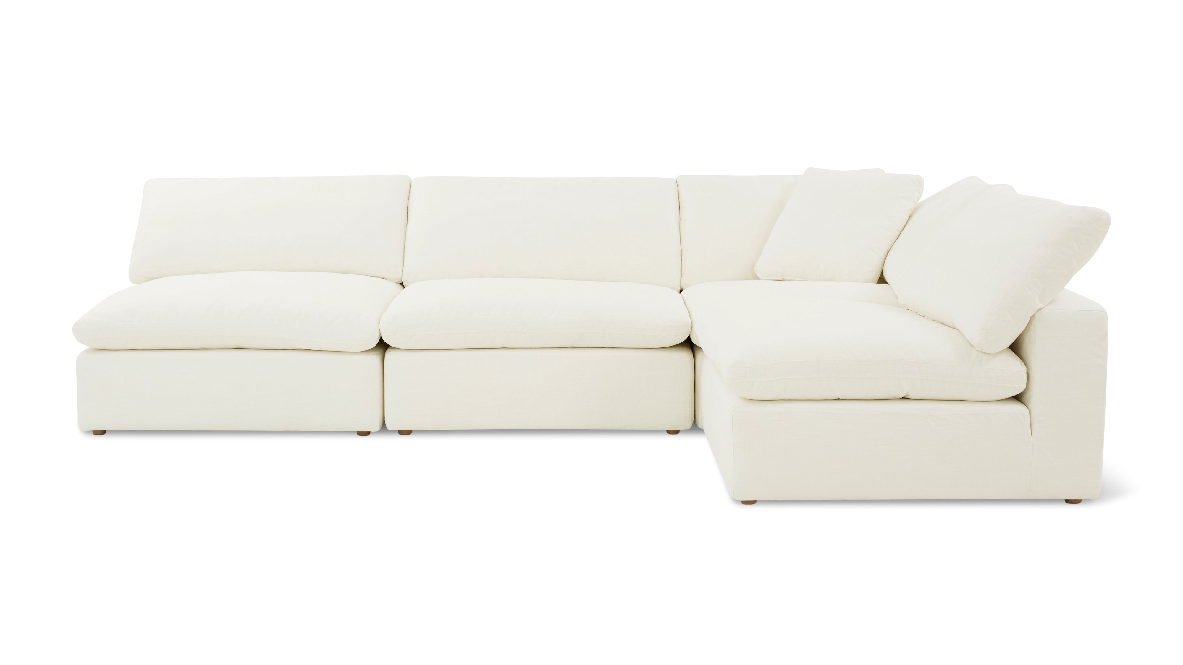 Movie Night™ 4-Piece Modular Sectional Open, Large, Cream Linen - Image 1