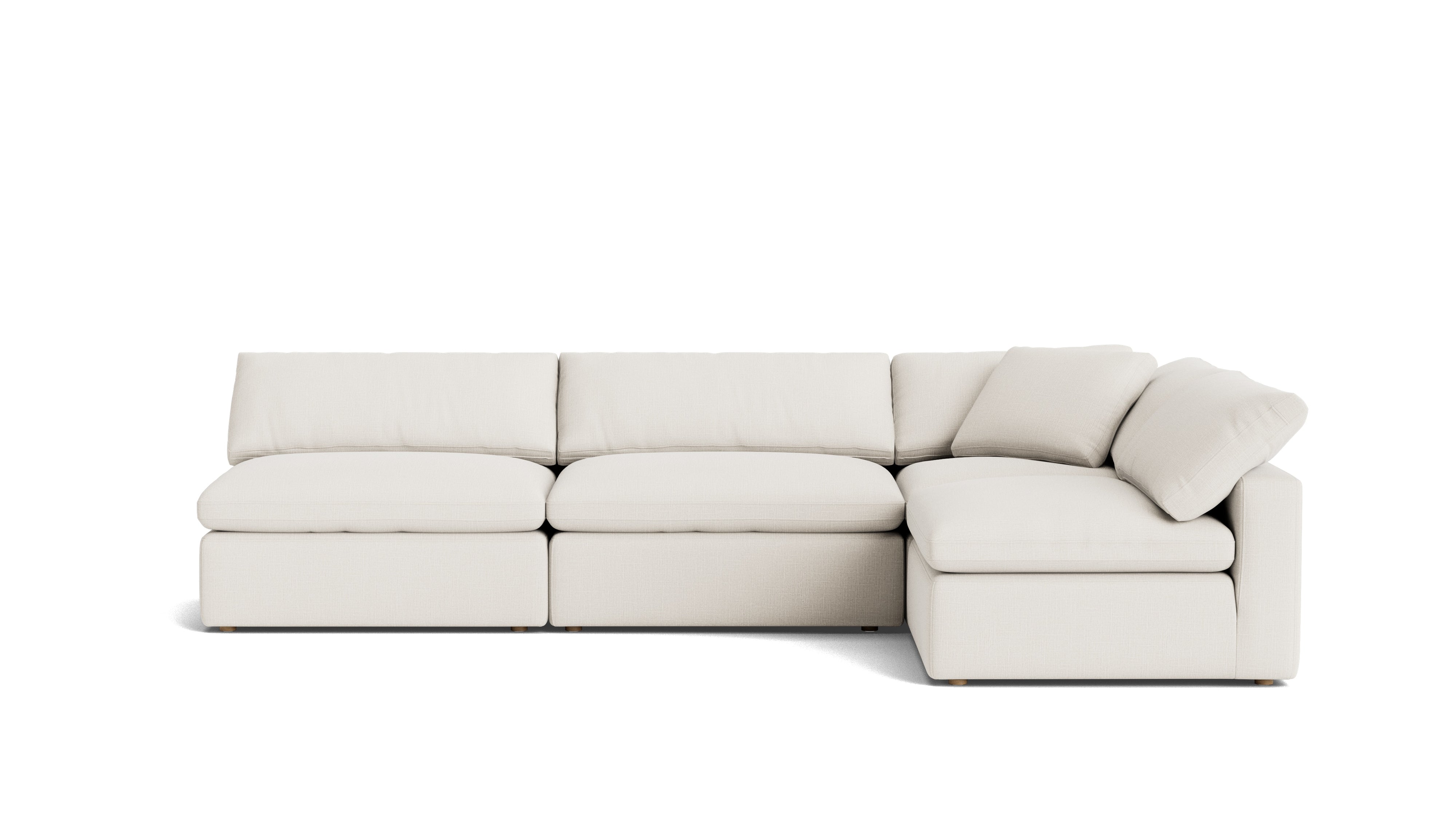 Movie Night™ 4 - Piece Modular Sectional Open, Large, Cream Linen - Sundays Company CanadaSEC-YJ-924-018